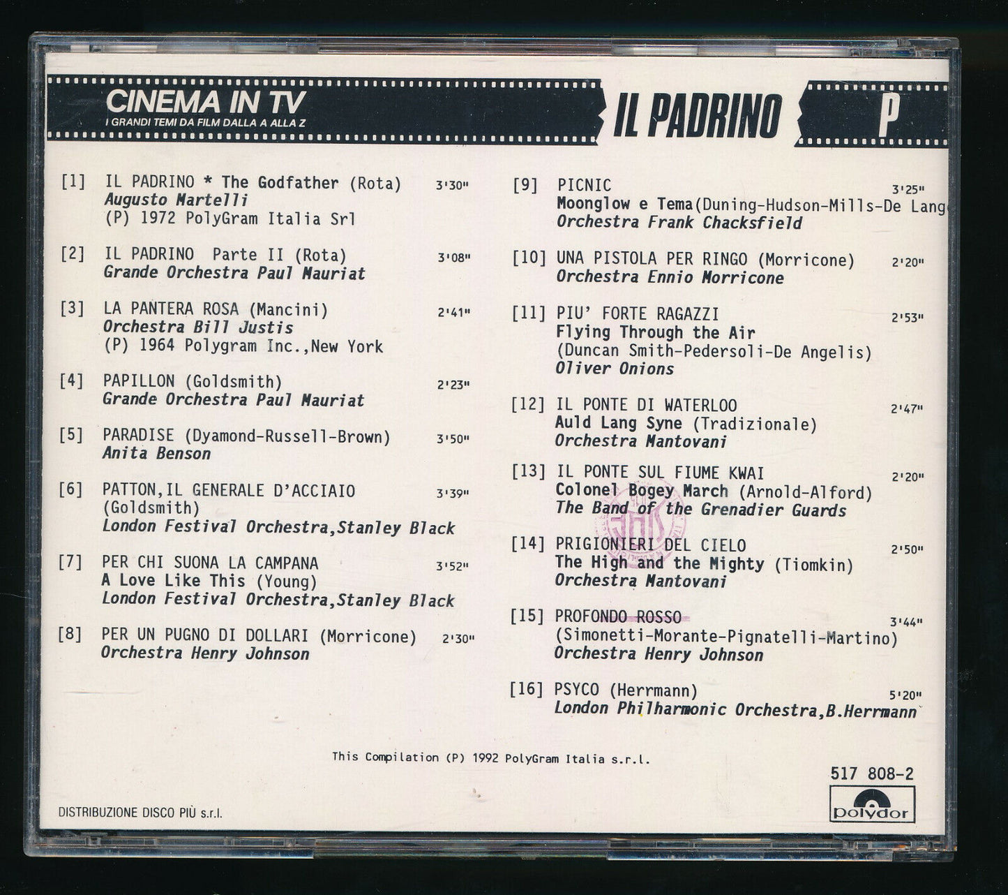 EBOND Various - Cinema In Tv Vol. 10 Il Padrino CD CD029829
