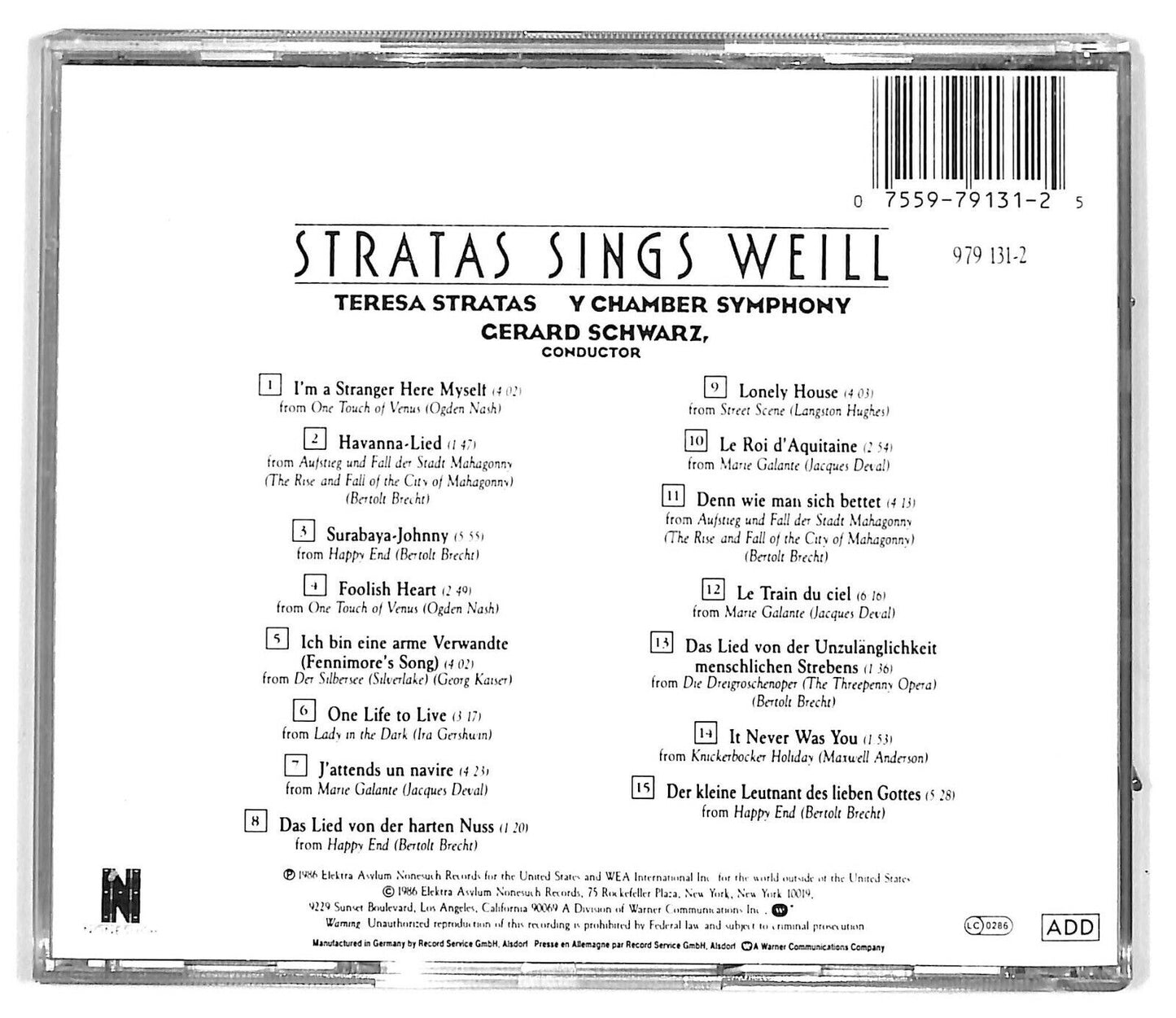 EBOND Stratas Sings Weill - Stratas Sings Weill CD CD031330