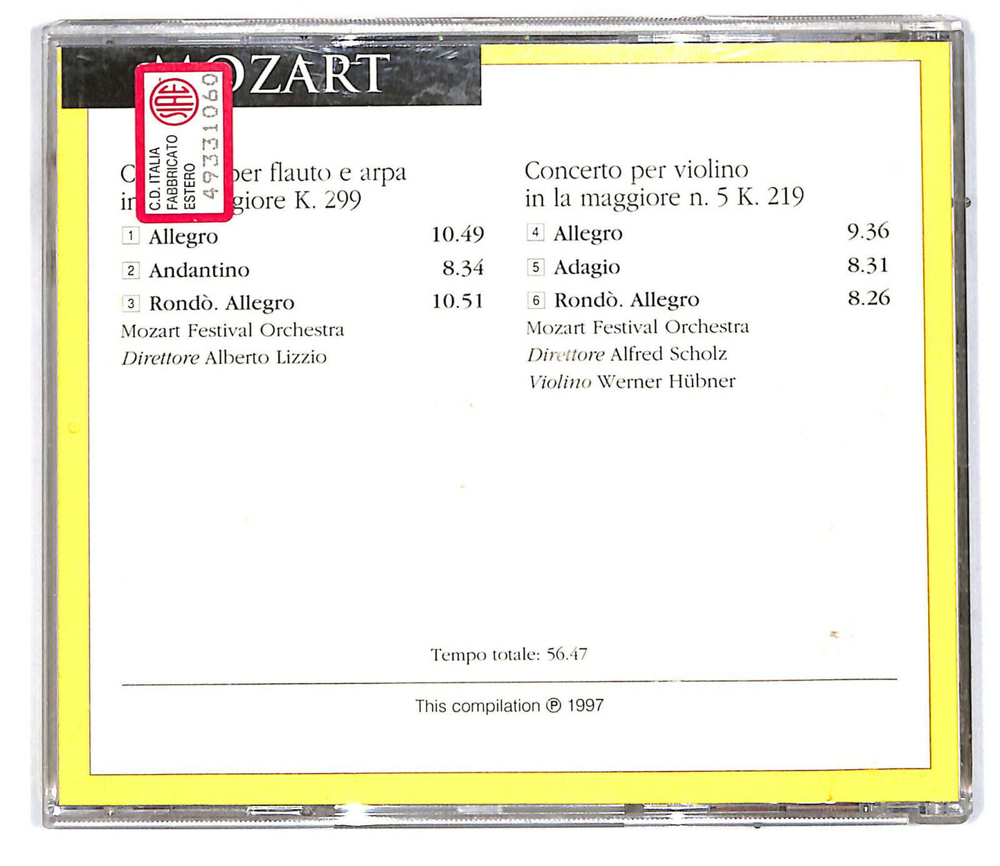 EBOND Mozart - Concerto Per Flauto e Arpa K. 299 Editoriale CD CD032726