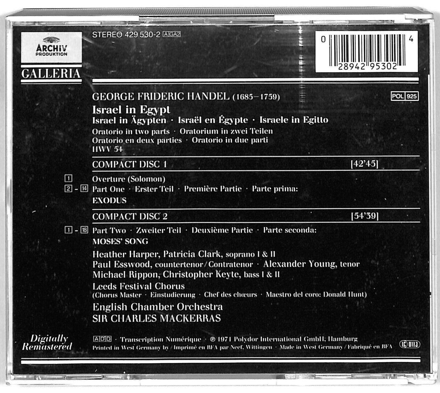 EBOND Georg Friedrich Handel - Israel In Egypt CD CD031812