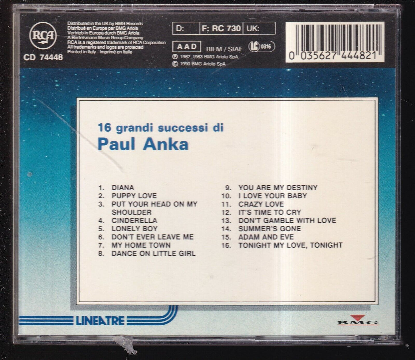 EBOND Paul Anka - 16 Grandi Successi CD CD030704