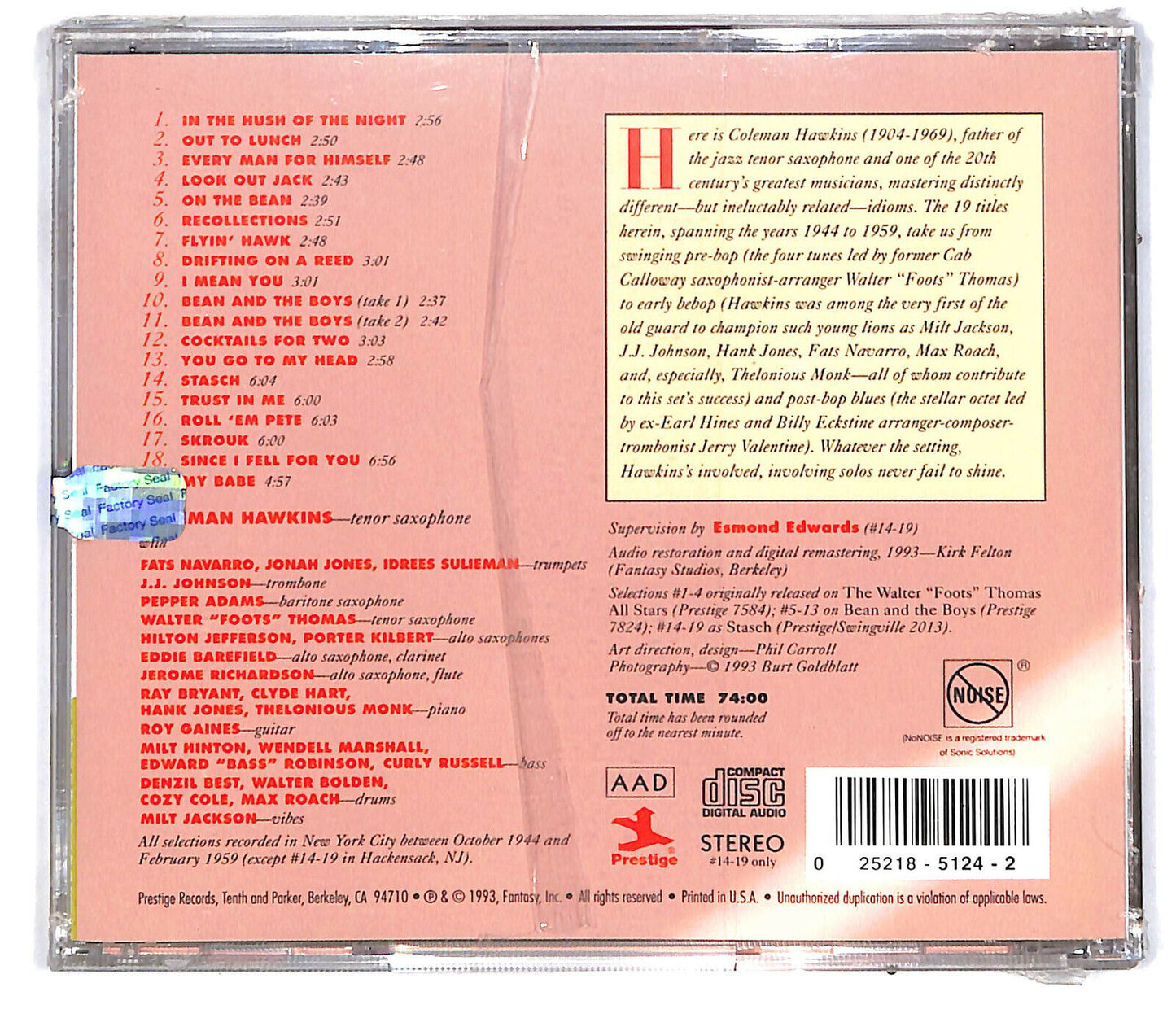EBOND Coleman Hawkins - Bean & The Boys CD CD032701