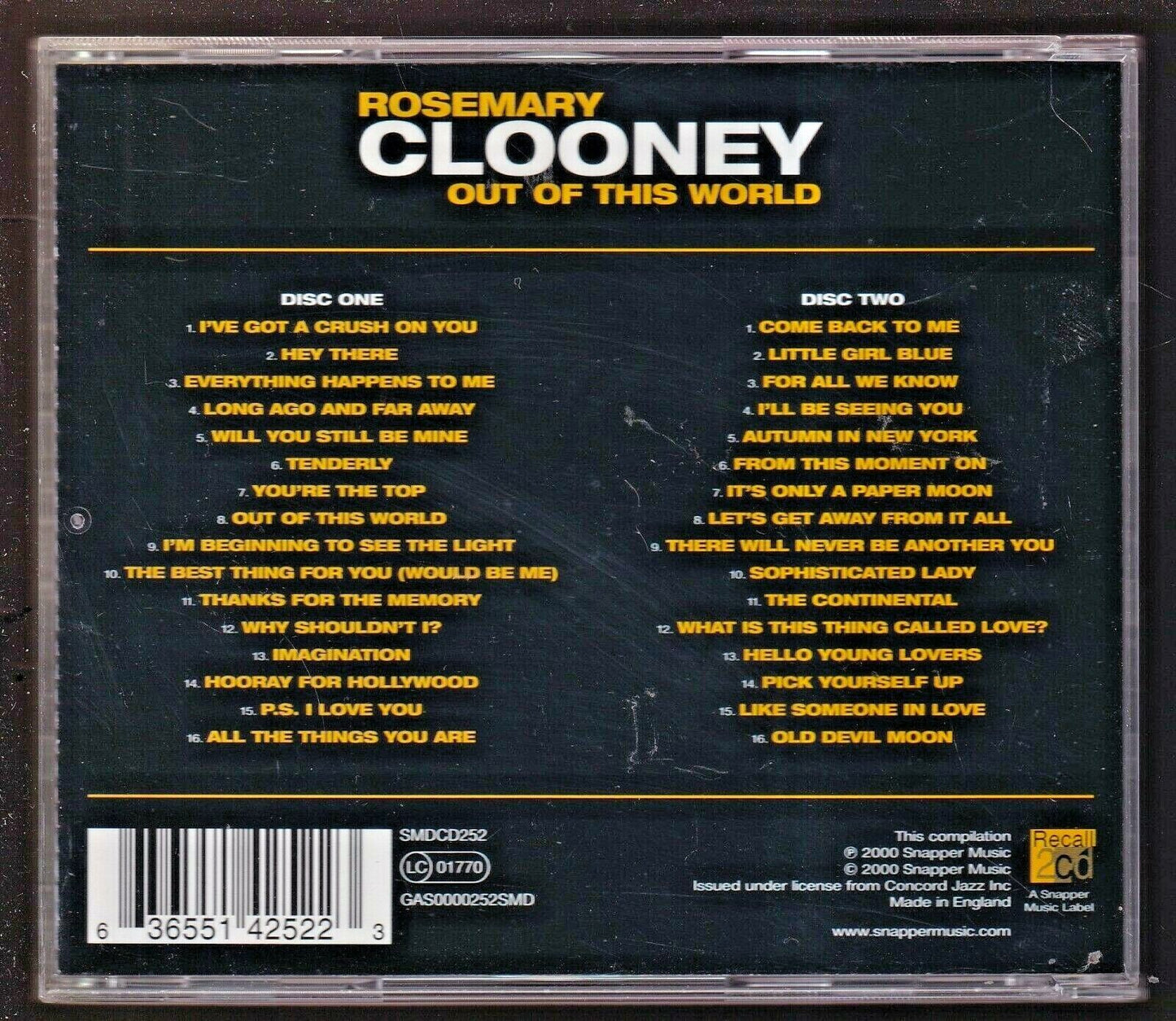 EBOND Rosemary Clooney - Out Of This World (2) CD CD030537