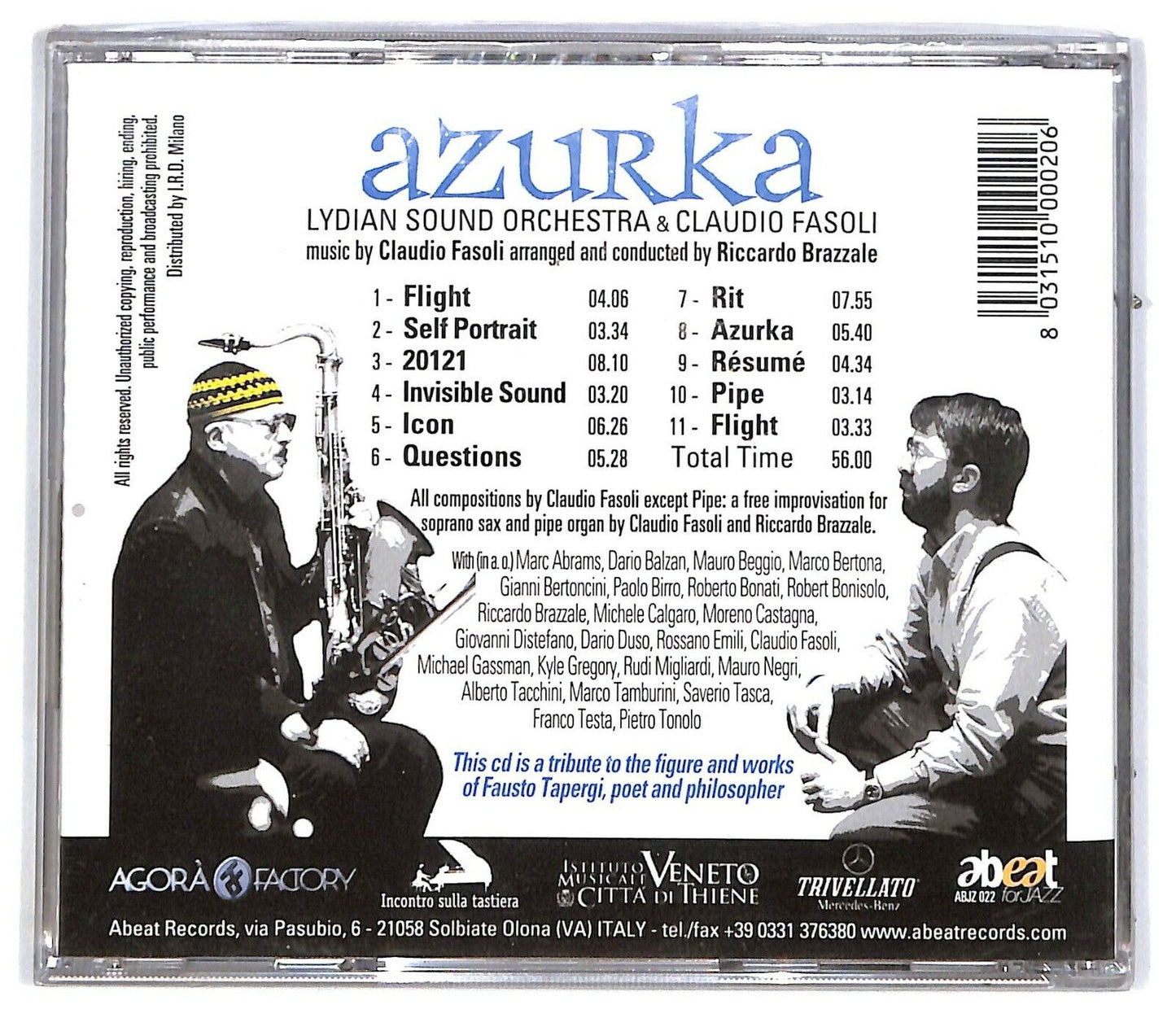 EBOND Lydian Sound Orchestra, Claudio Fasoli - Azurka CD CD031548