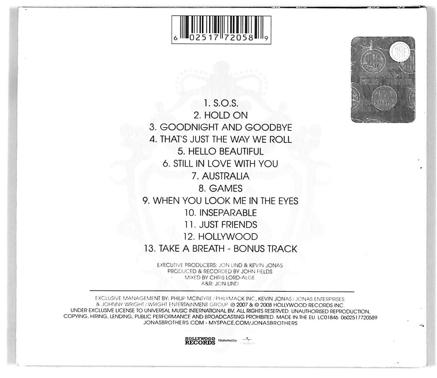 EBOND Jonas Brothers - Jonas Brothers CD CD031809