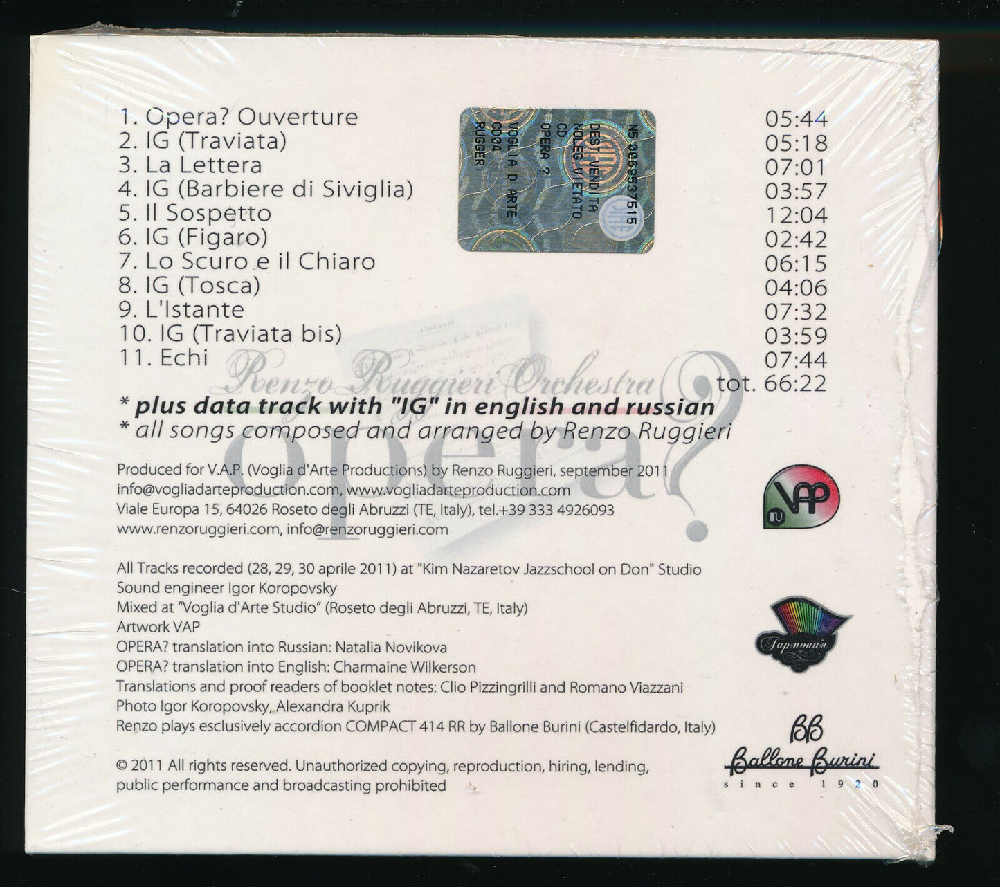 EBOND Renzo Ruggieri Orchestra Opera? CD CD029421
