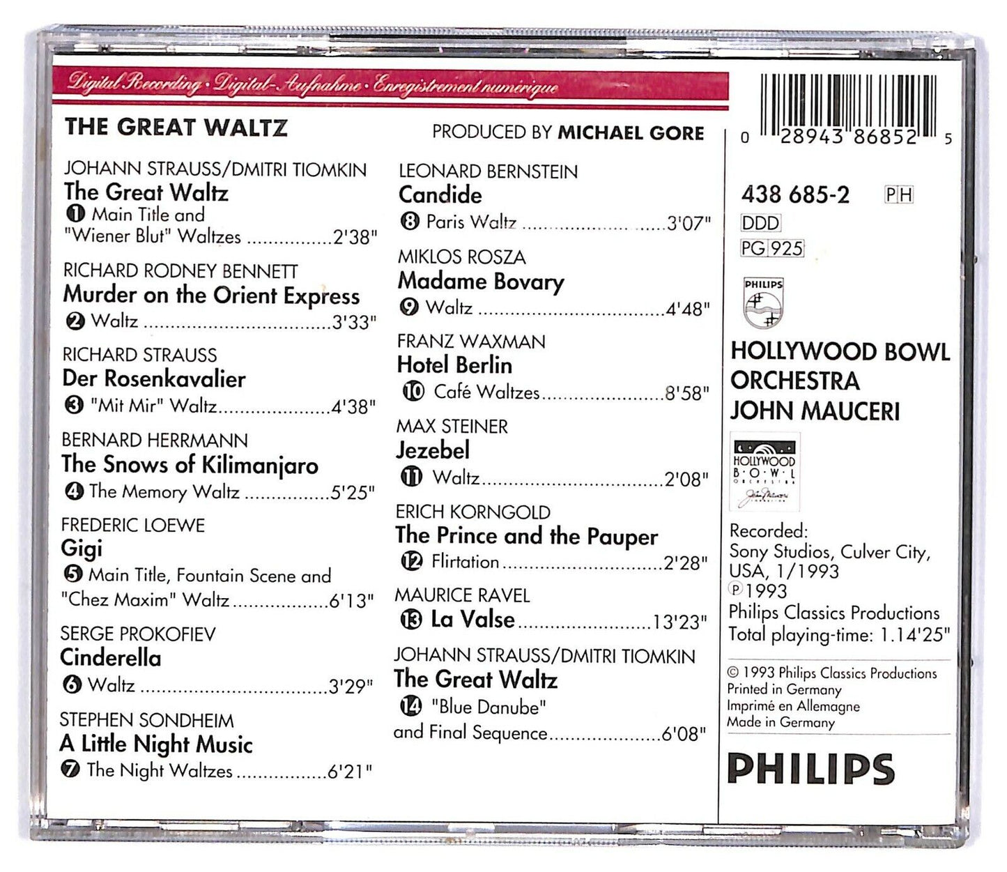 EBOND Hollywood Bowl Orchestra, John Mauceri - The Great Waltz CD CD033009