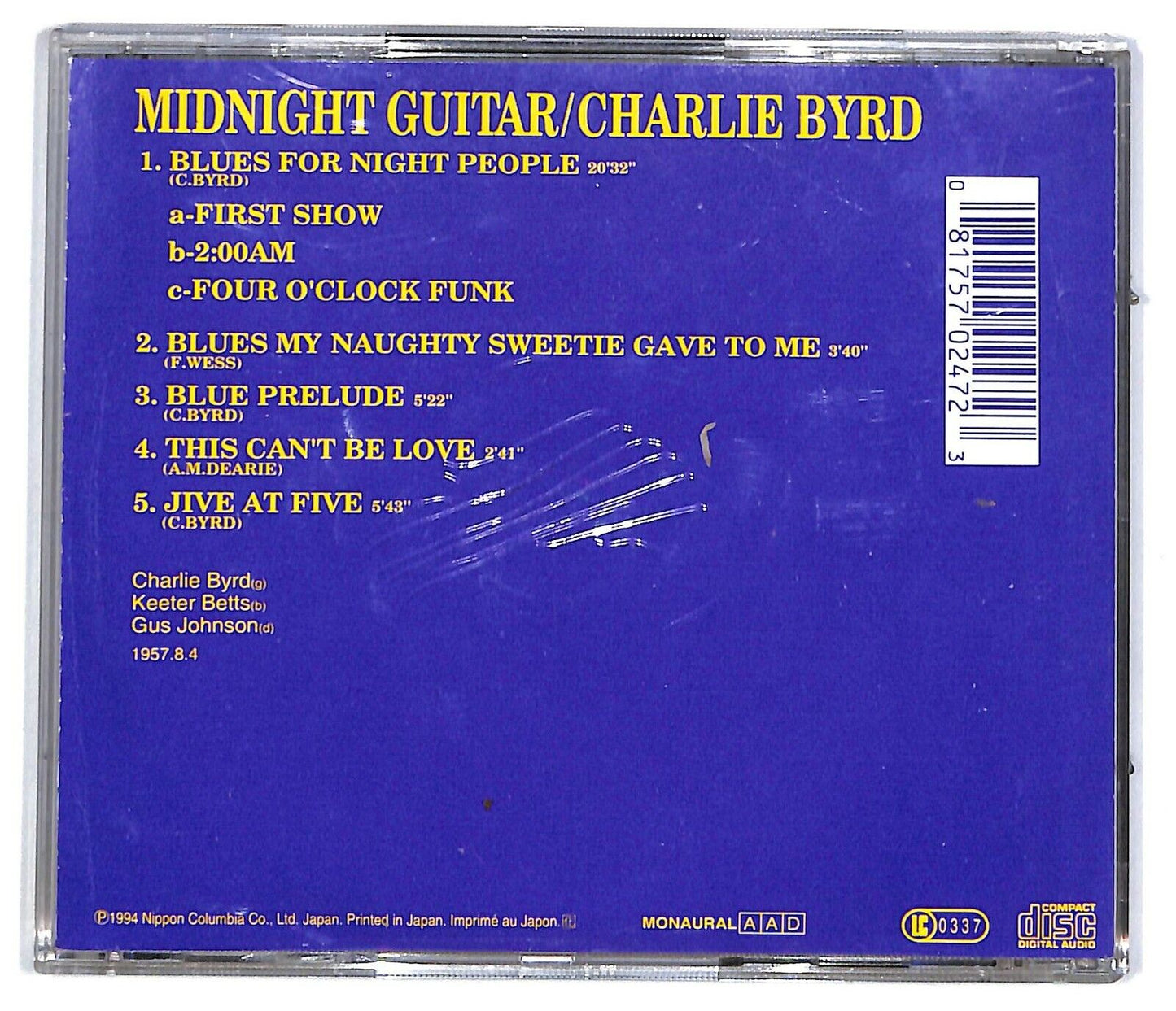 EBOND Charlie Byrd - Midnight Guitar CD CD031550