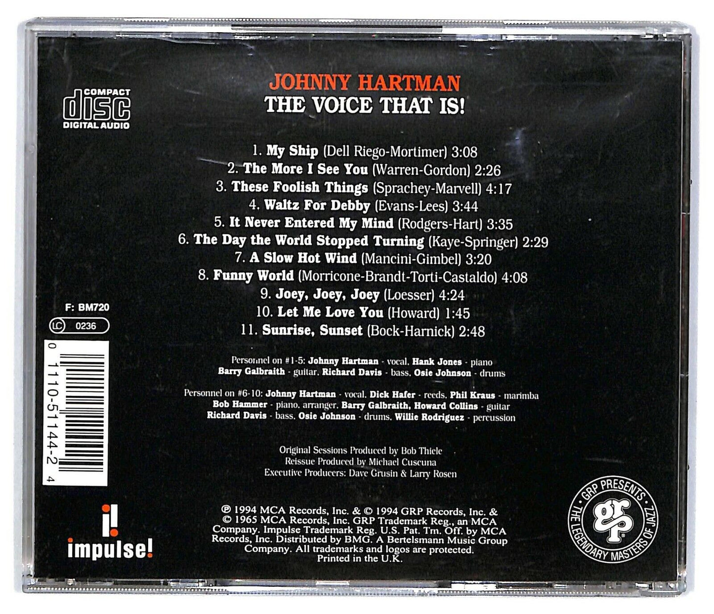 EBOND Johnny Hartman - The Voice That Is! CD CD031559