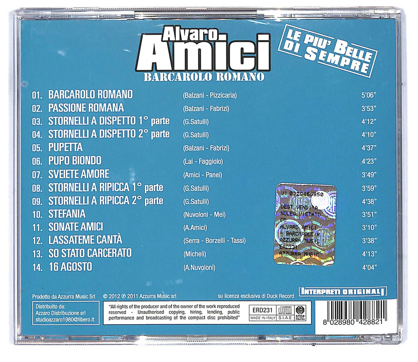 EBOND Alvaro Amici - Barcarolo Romano CD CD032016