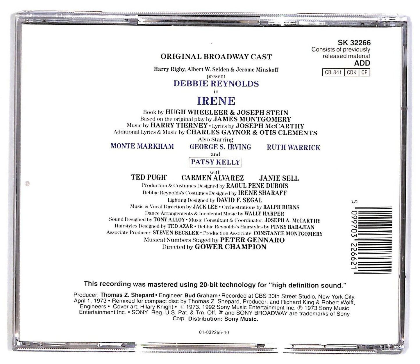 EBOND Debbie Reynolds - Irene (original Broadway Cast) CD CD032336