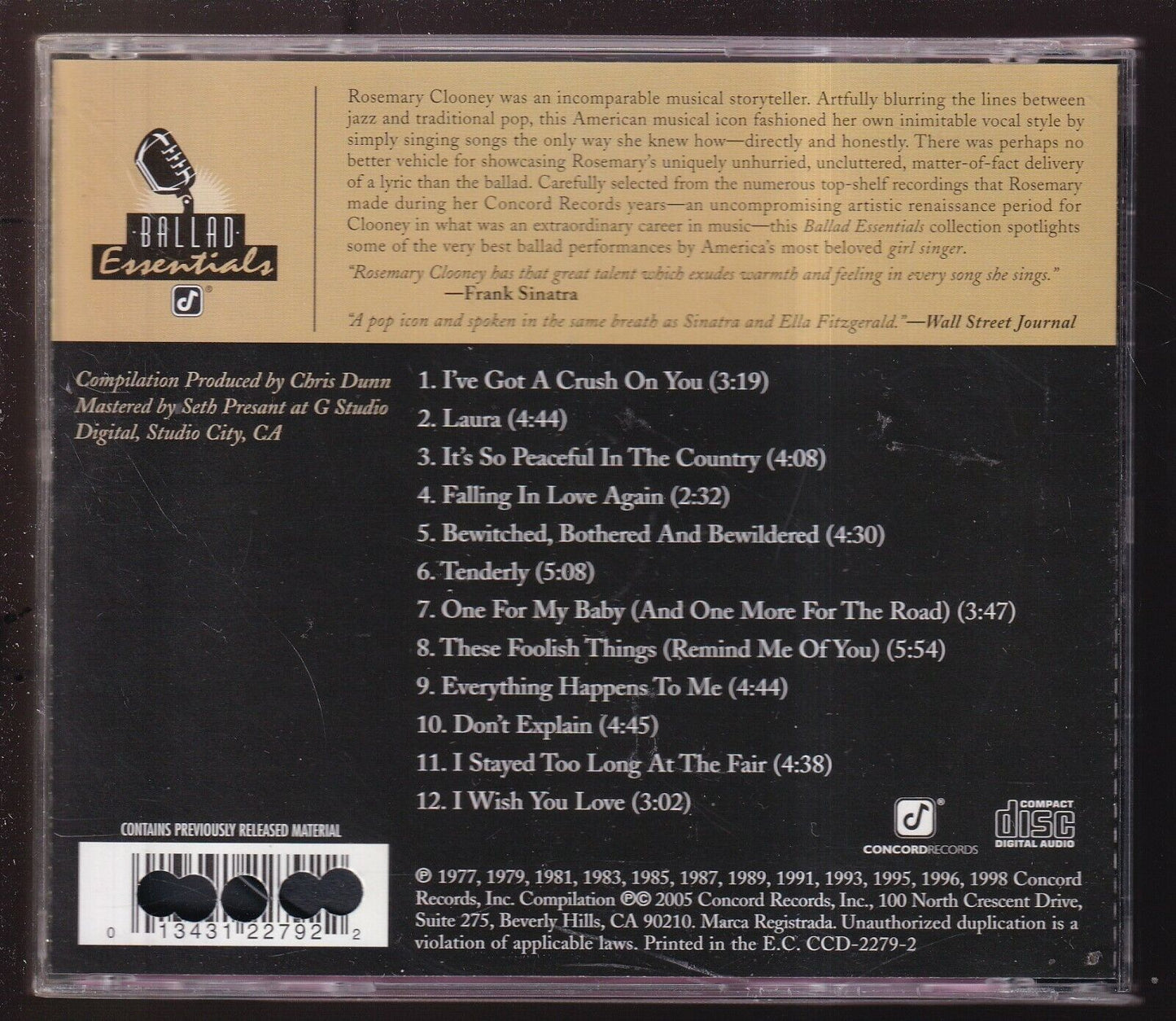 EBOND Rosemary Clooney - Ballad EssentialsPromo CD CD030962