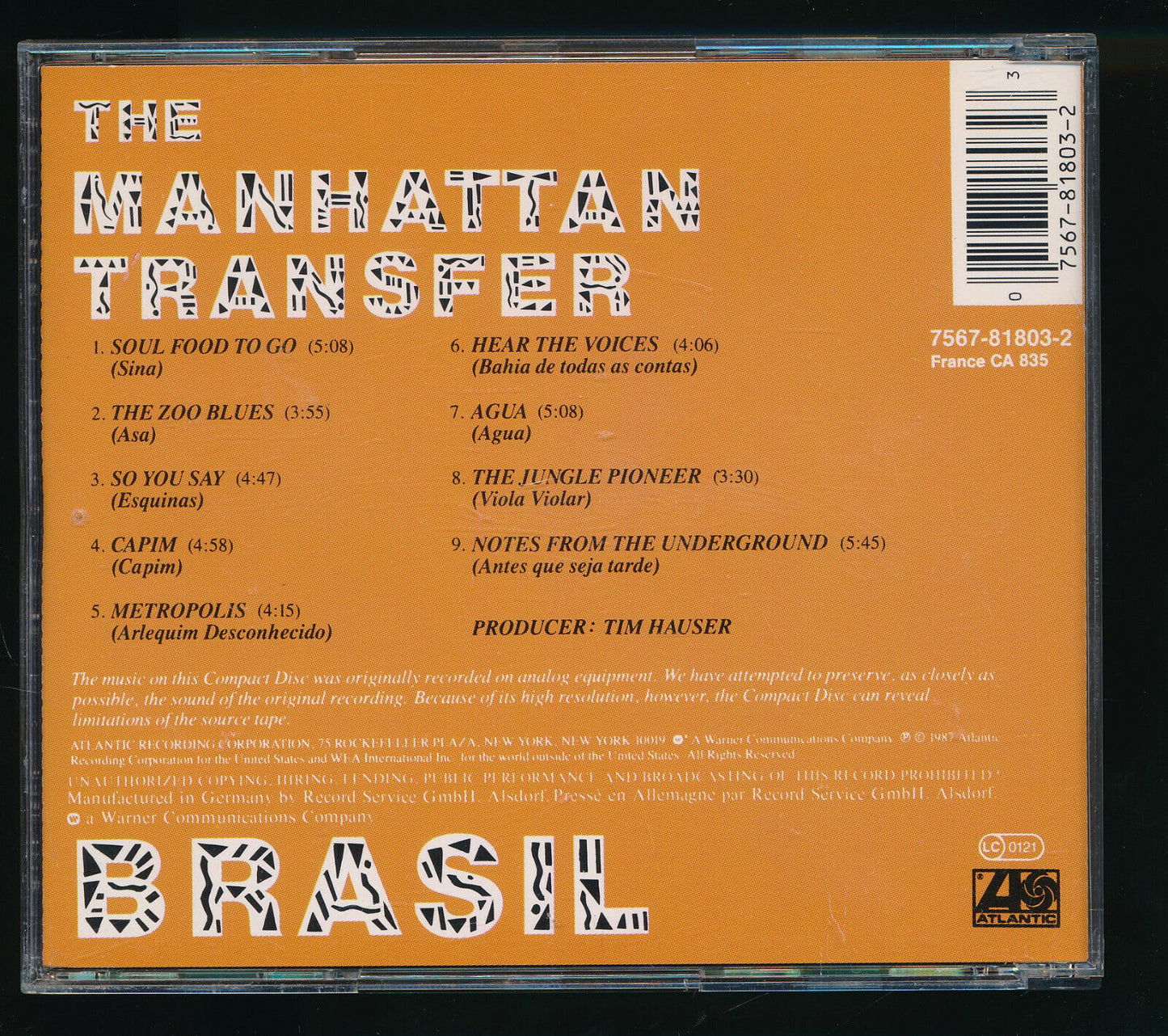 EBOND The Manhattan Transfer - Brasil CD CD031037