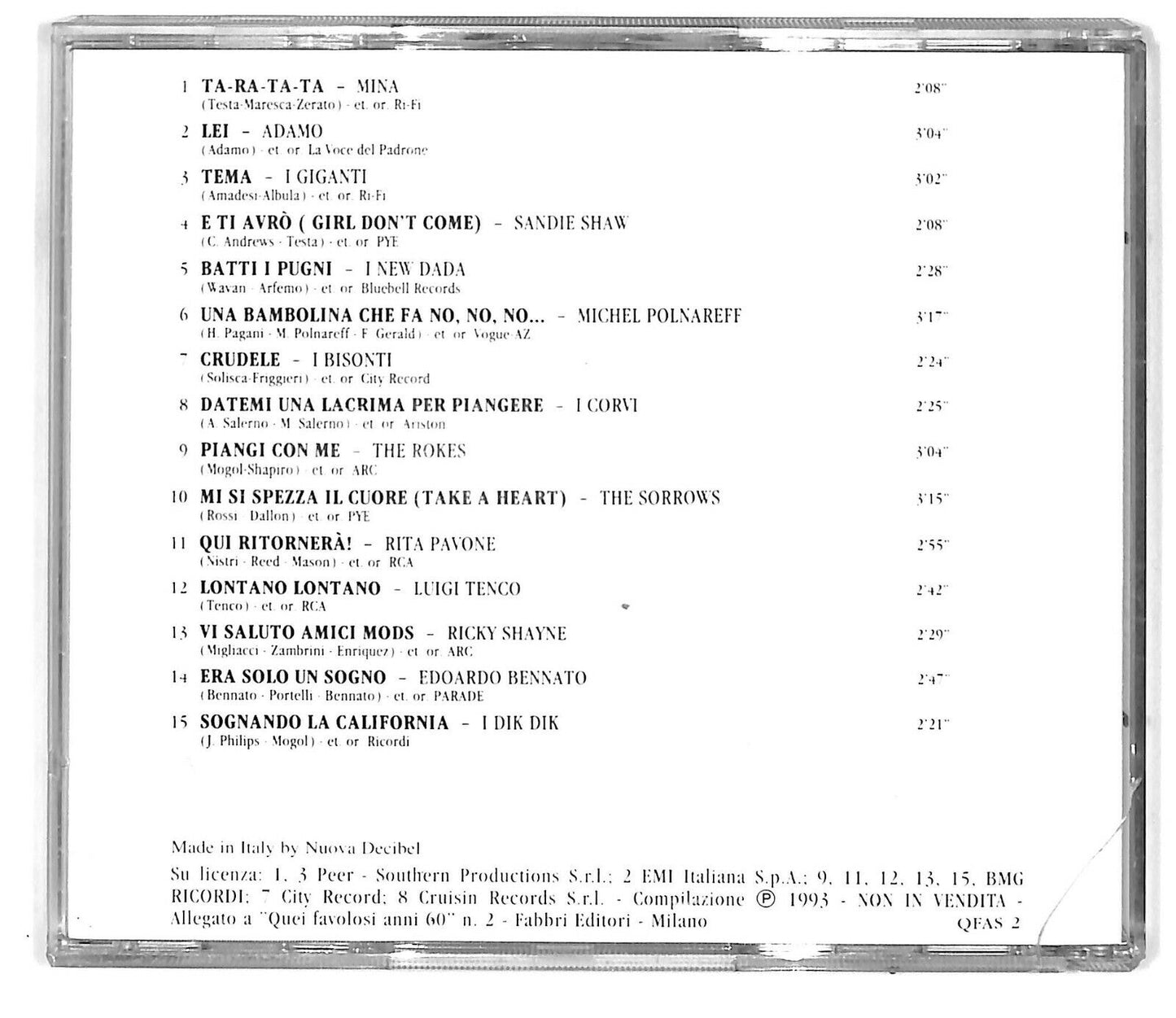 EBOND Various - Red Ronnie Presenta Quei Favolosi Anni '60 CD CD032022