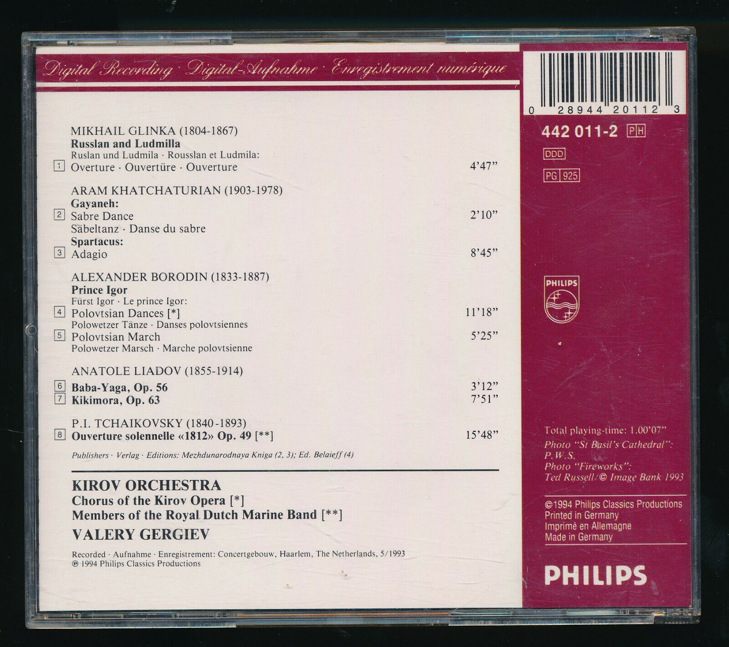 EBOND Tchaikovsky - Tchaikovsky 1812 • Borodin • Glinka • And More CD CD029445