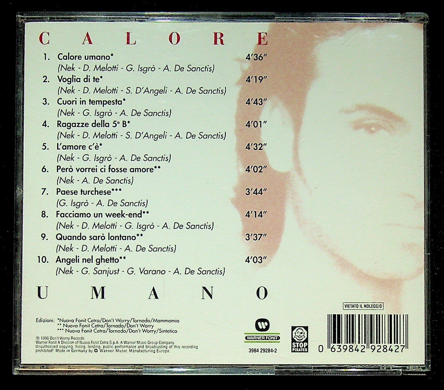 EBOND Nek - Calore Umano CD CD016014