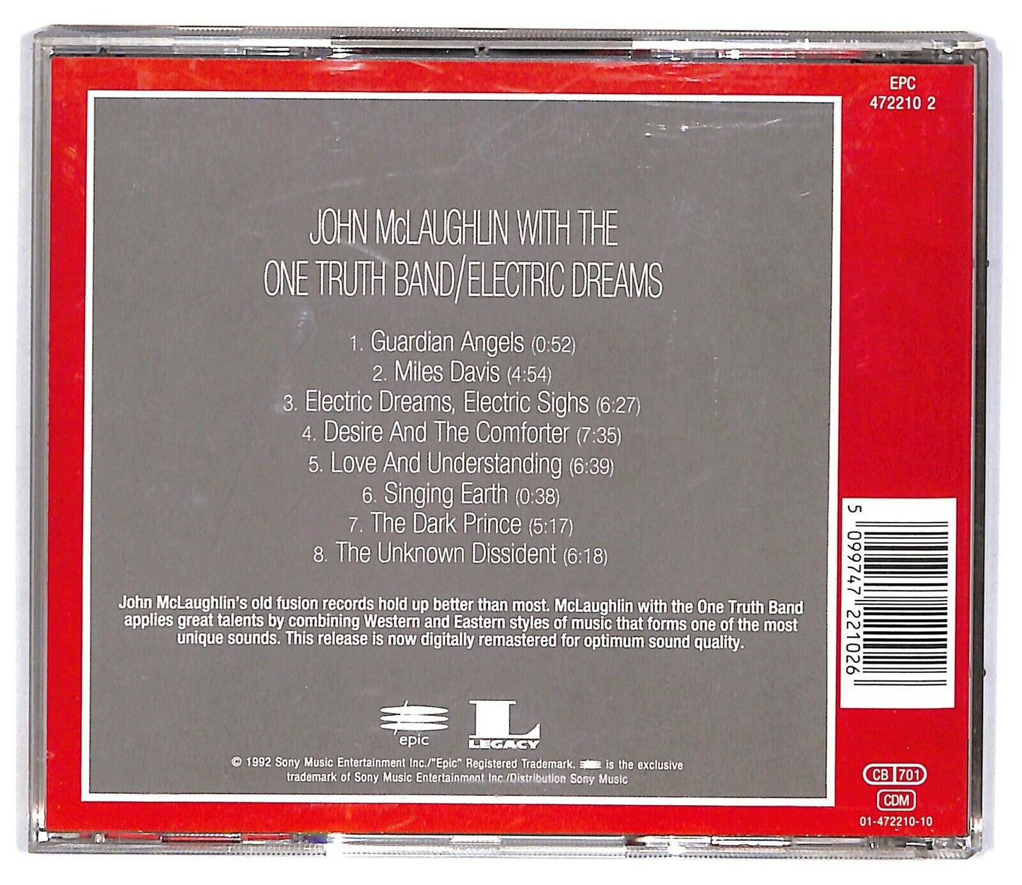 EBOND John Mclaughlin With The One Truth Band - Electric Dreams CD CD033063