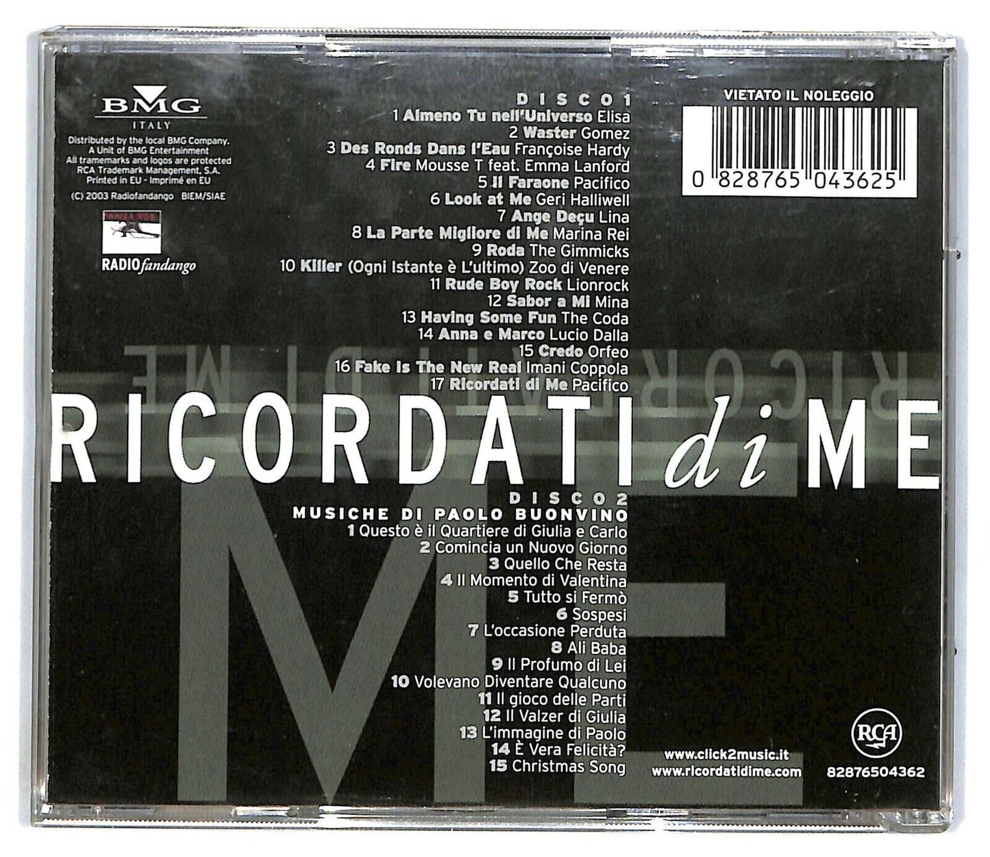 EBOND Paolo Buonvino, Various - Ricordati Di Me (soundtrack) CD CD032157