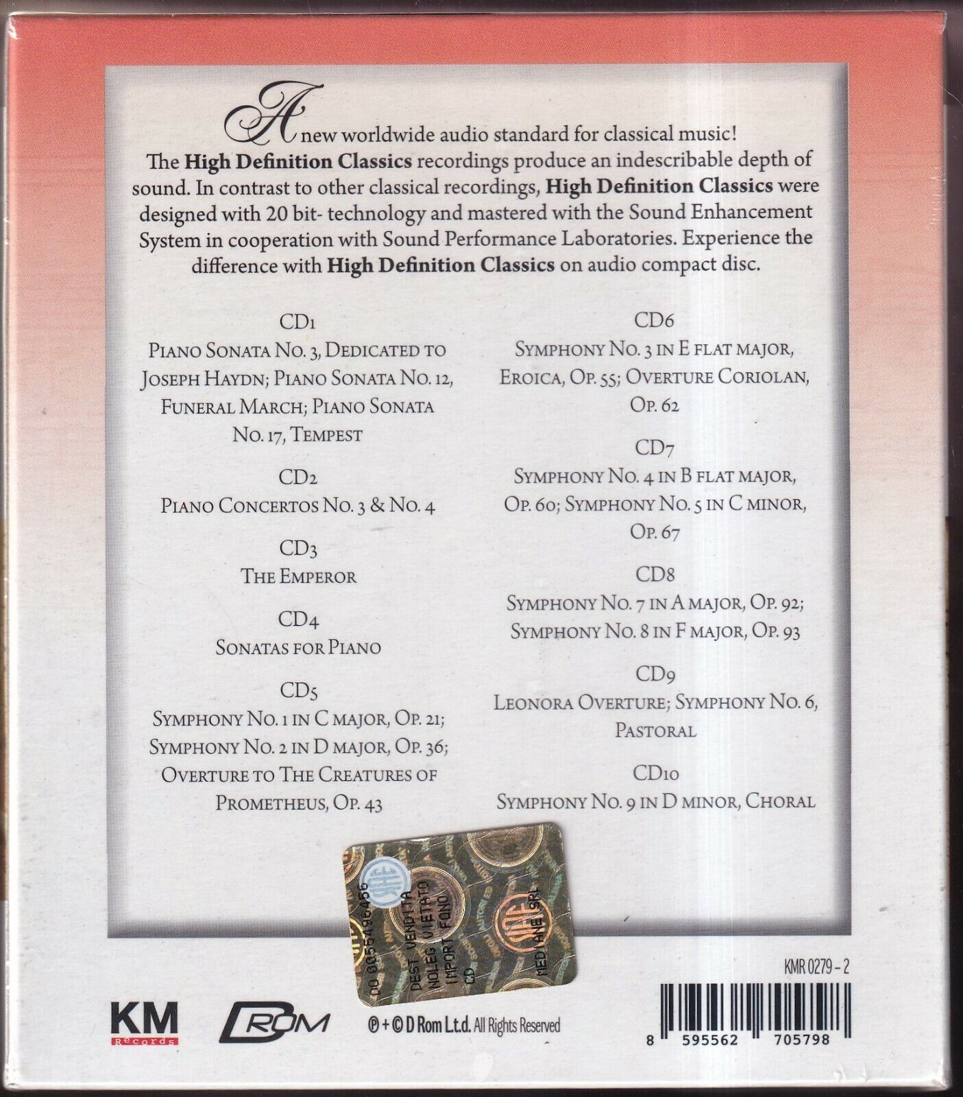 EBOND The Beethoven Collection Cofanetto 10 5013 CD CDS001350