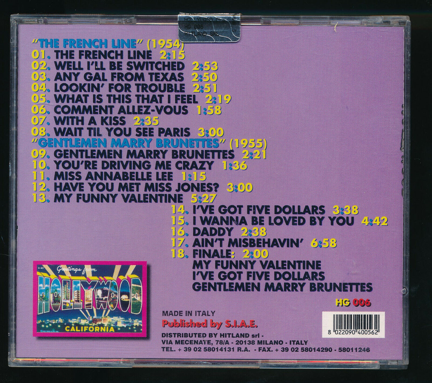 EBOND Hollywood Greats. The French Line (colonna Sonora) CD CD030119