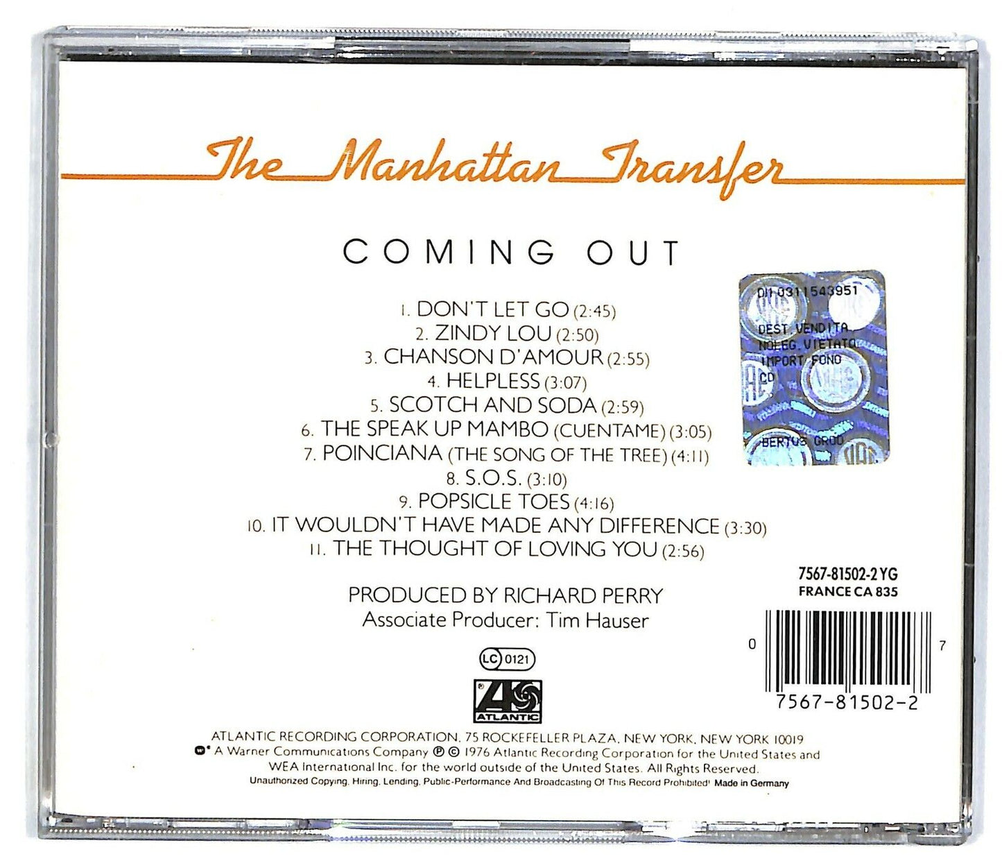 EBOND The Manhattan Transfer - Coming Out CD CD031955