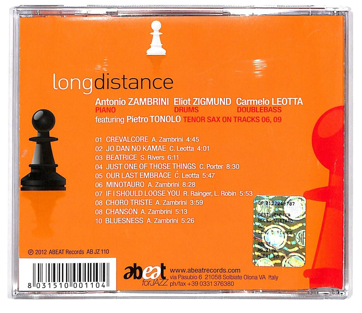 EBOND Antonio Zambrini, Eliot Zigmund Carmelo Leotta - Longdistance CD CD033922