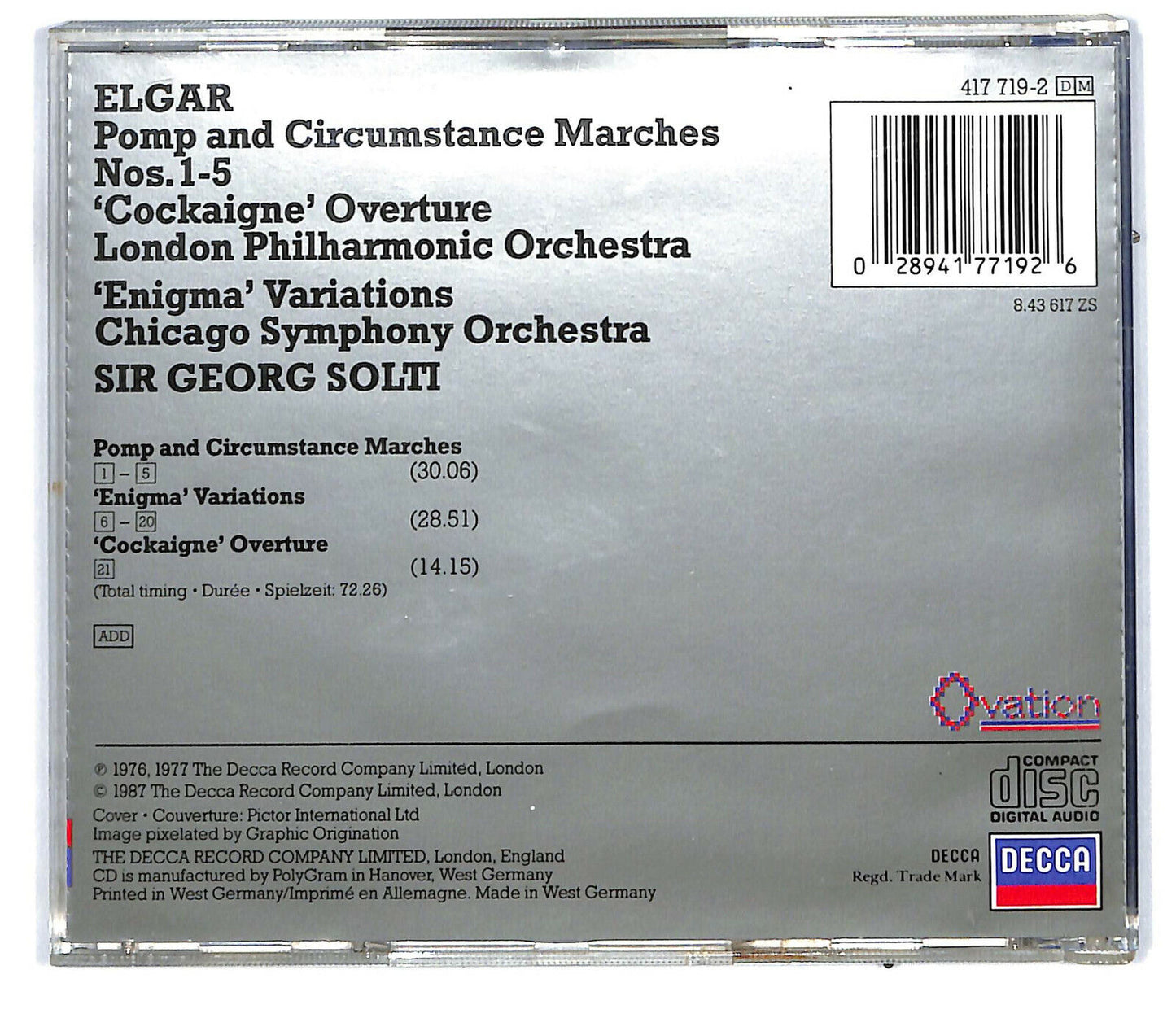 EBOND Elgar: Pomp And Circumstance Marches 1-5, Enigma Variations CD CD031435