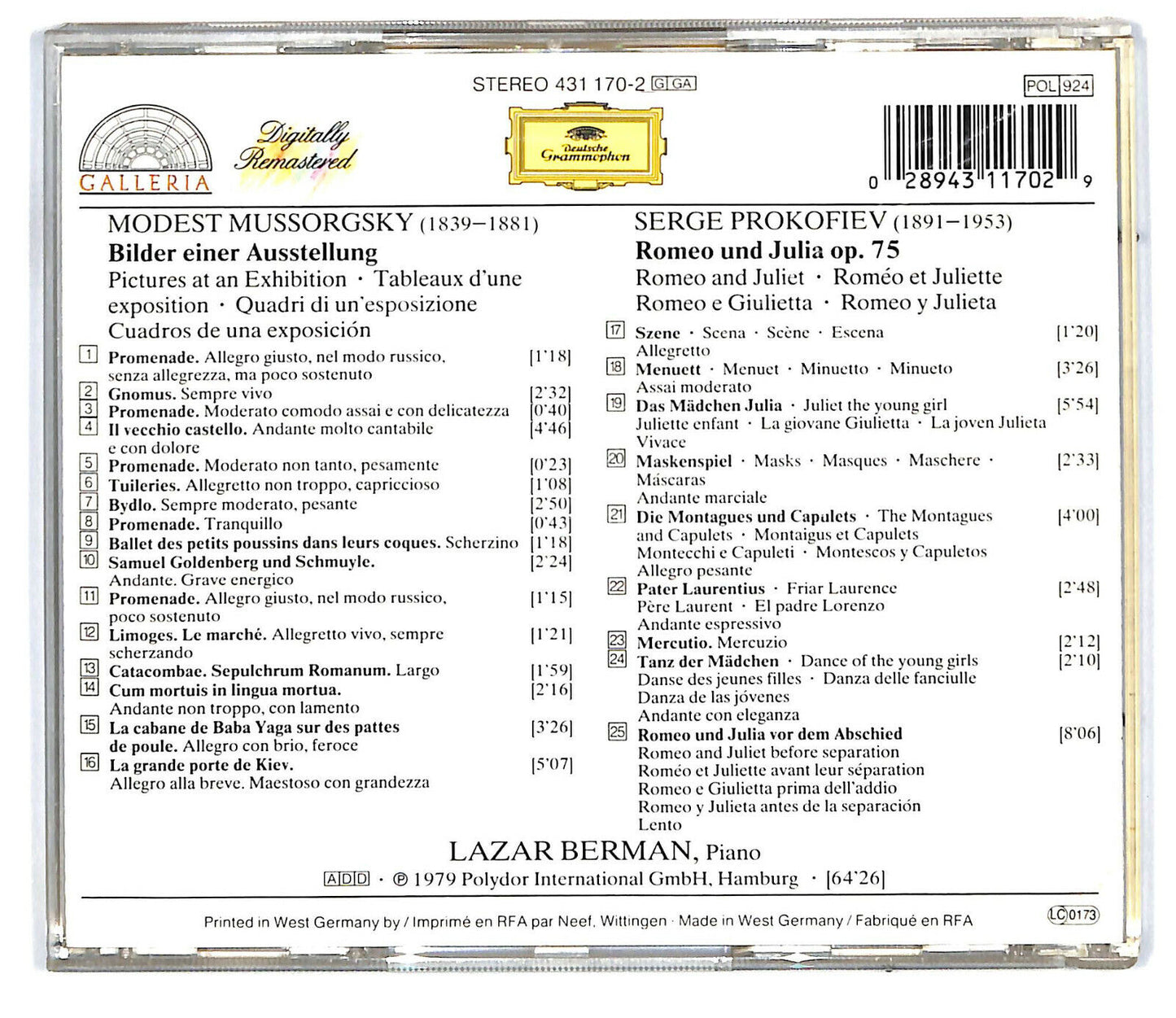 EBOND Modest Mussorgsky - Bilder Einer Ausstellung CD CD031804