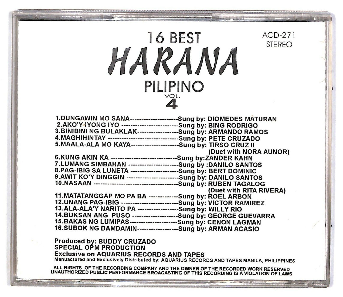 EBOND Varius - 16 Best Harane Pilipino Vol.4 CD CD032338