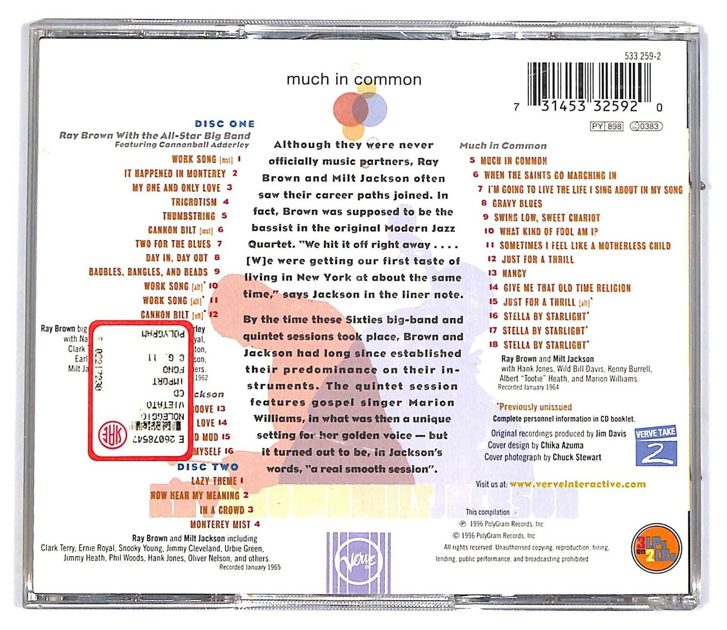 EBOND Ray Brown, Milt Jackson - Much In Common, All-star Big Band CD CD031544