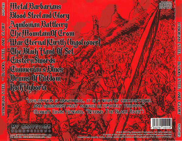 EBOND Hyborian Steel - Blood, Steel And Glory5005 CD CDS001114