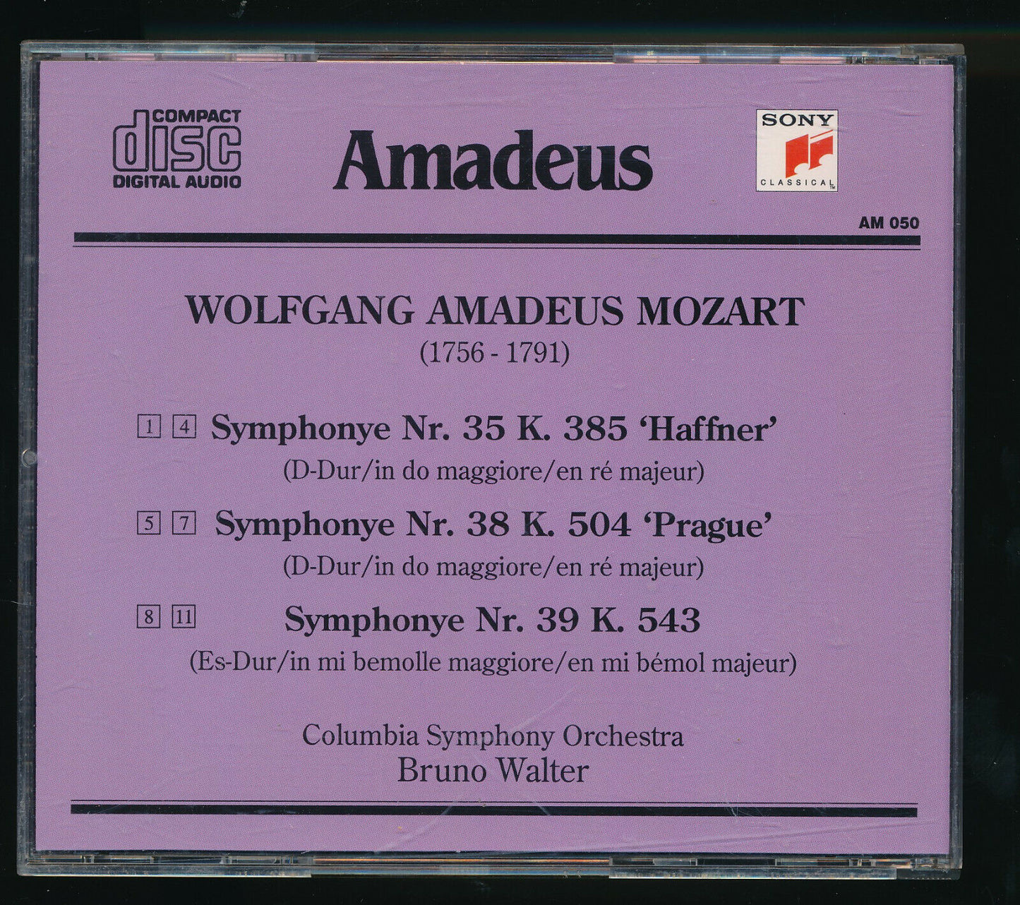 EBOND Mozart Sinfonia K 385 haffner Sinfonia K 504 Praga Sinfonia CD CD029440