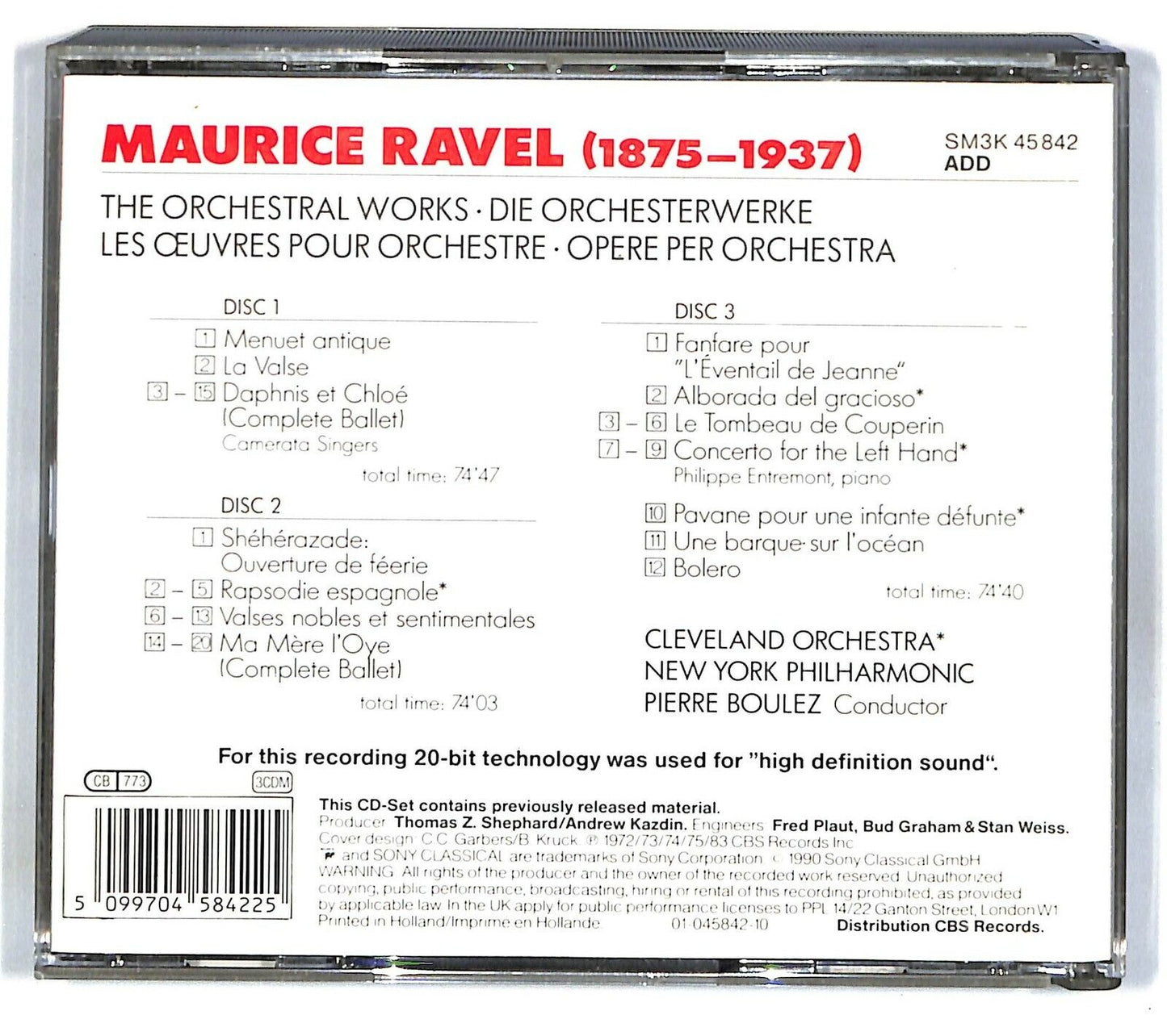 EBOND Pierre Boulez - Ravel - Die Orchesterwerke (3) CD CD032306