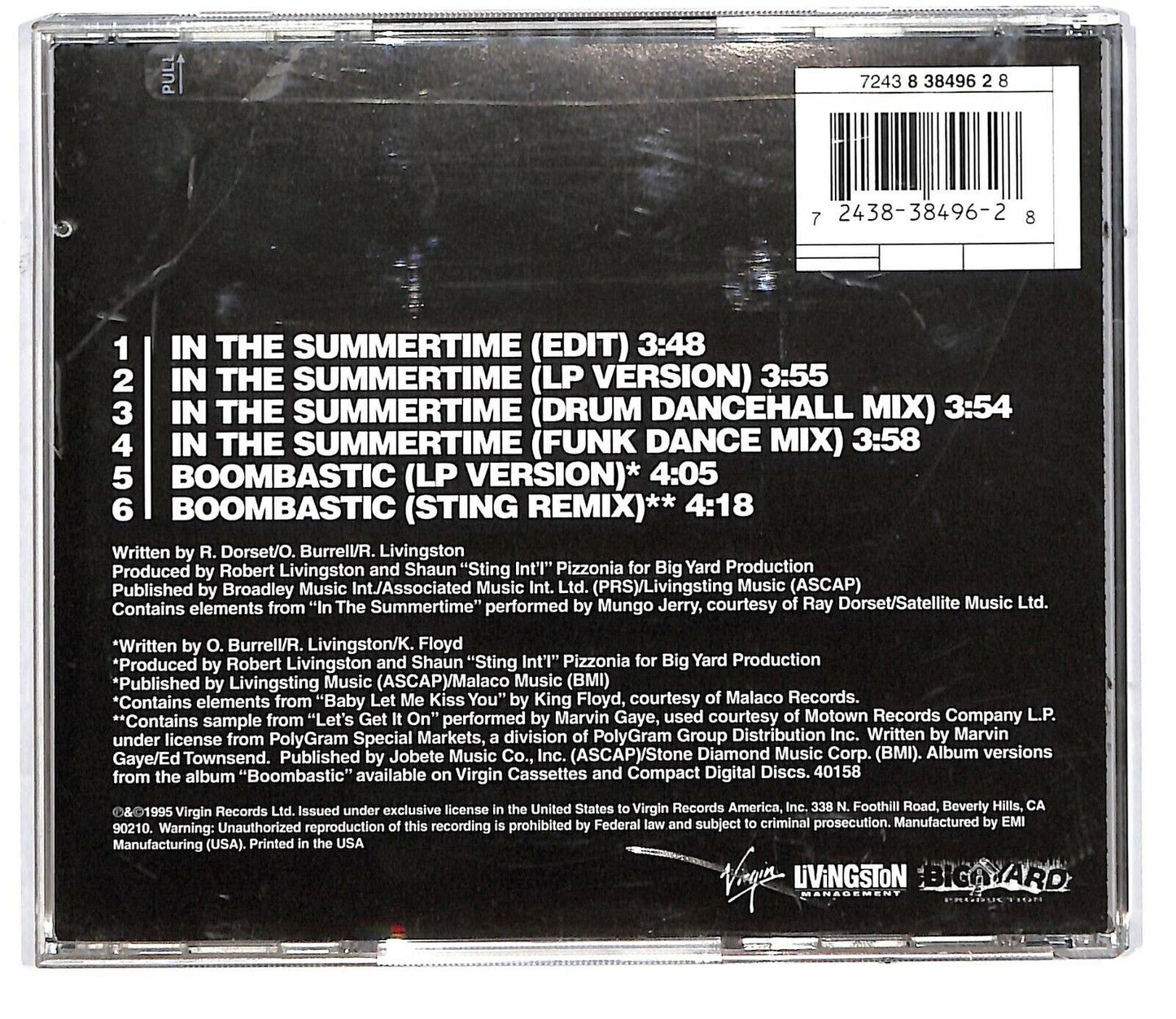 EBOND Shaggy - Boombastic (lp & Remix Versions) / In The Summertime CD CD033224