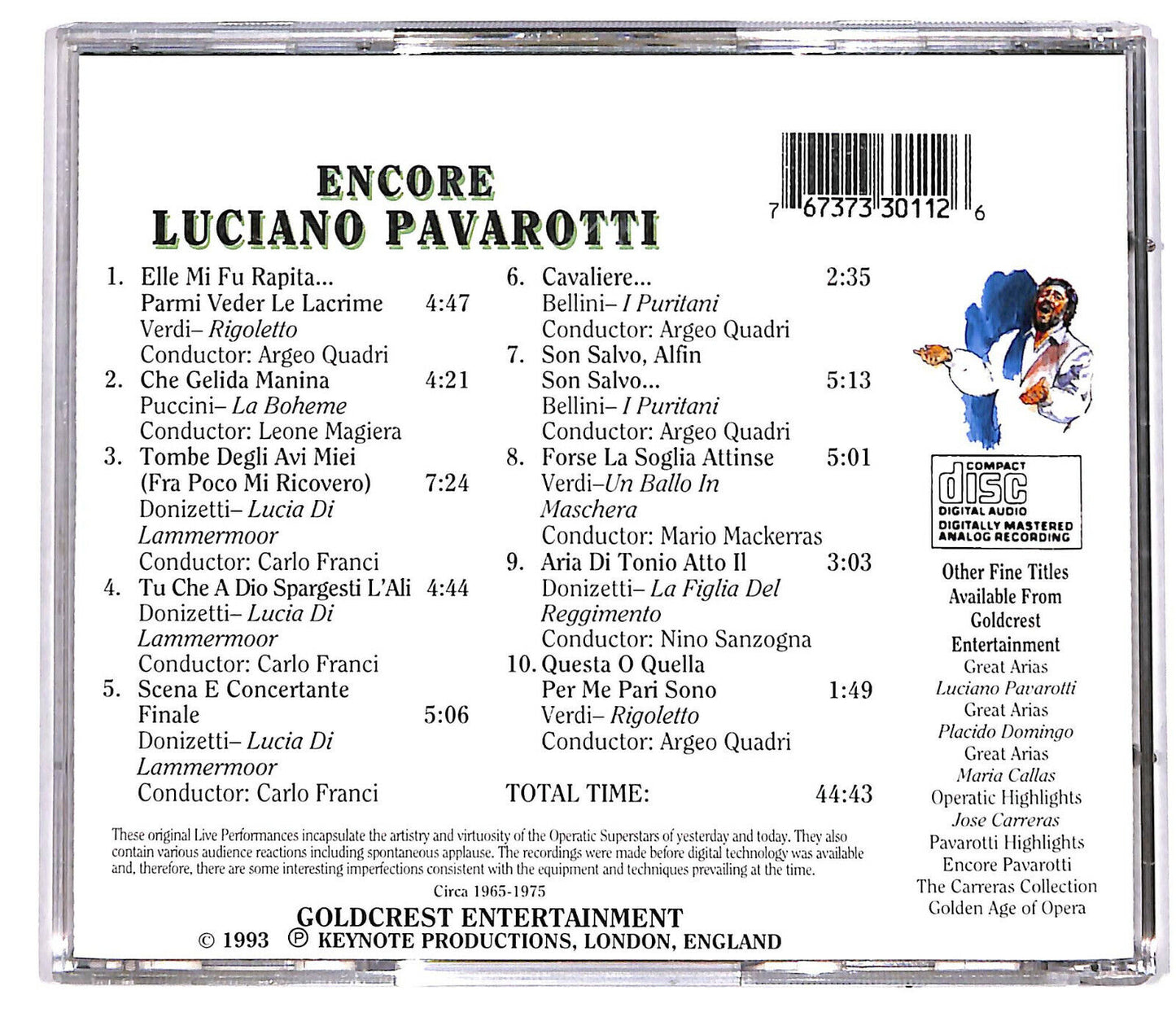 EBOND Encore Luciano Pavarotti CD CD034704