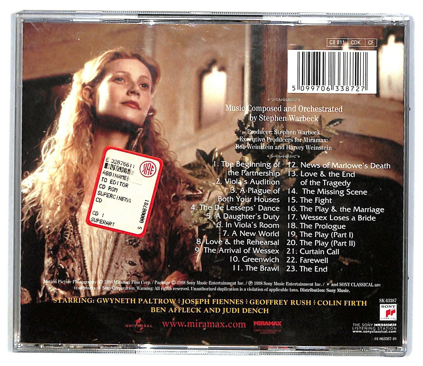 EBOND Stephen Warbeck - Shakespeare In Love (soundtrack) CD CD032106