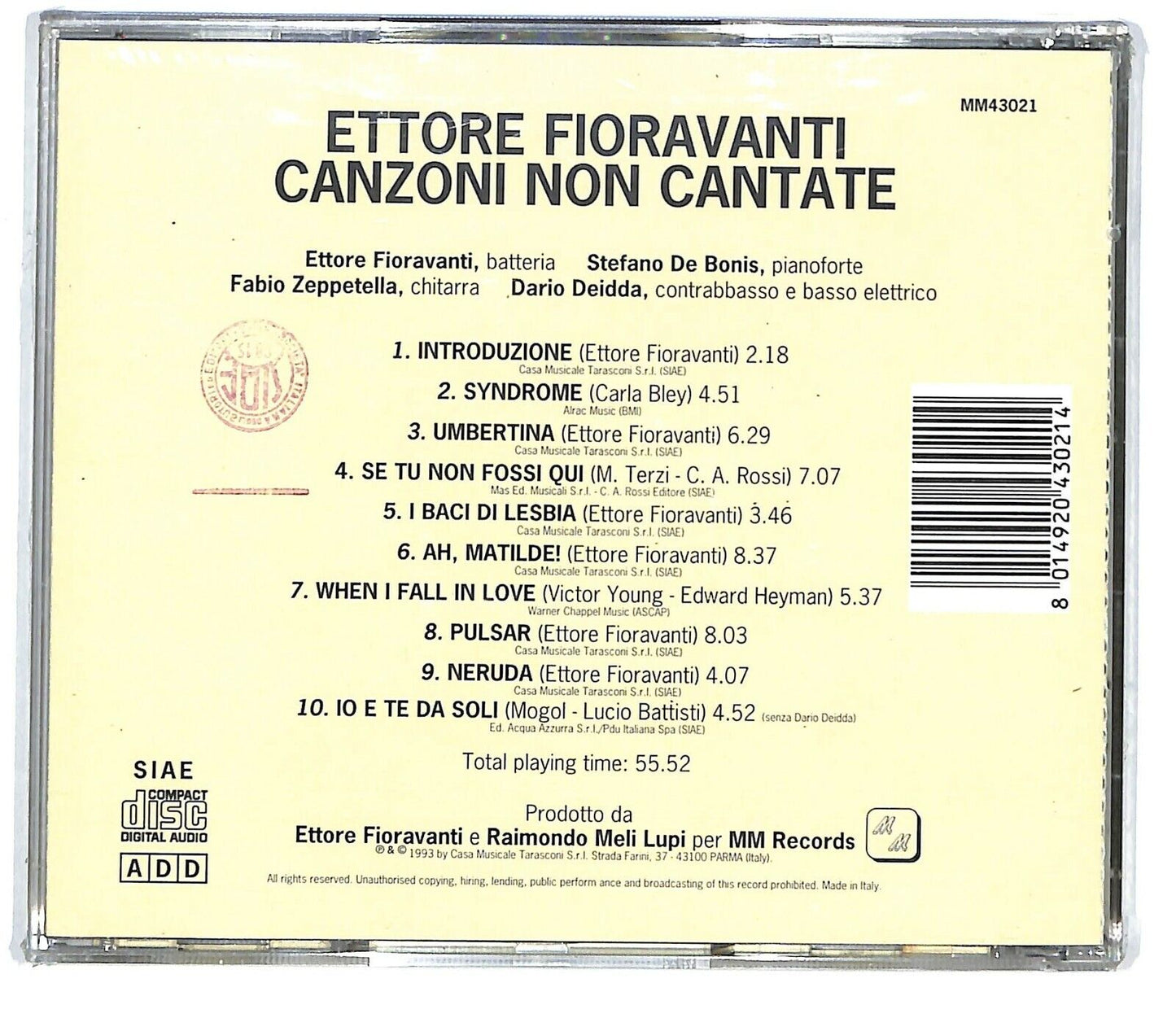 EBOND Ettore Fioravanti - Canzoni Non Cantate CD CD033304