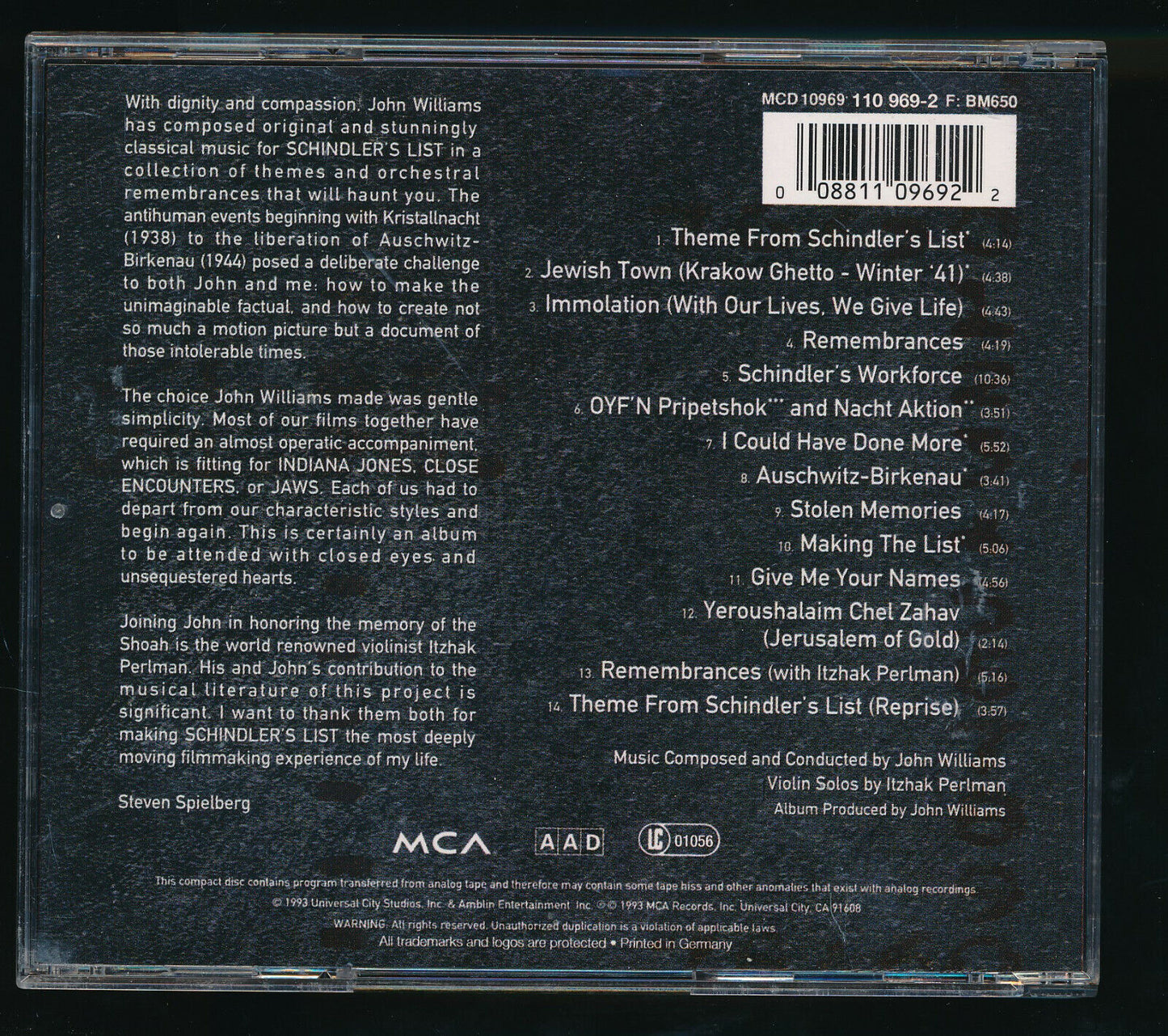 EBOND John Williams - Schindler's List CD CD030116