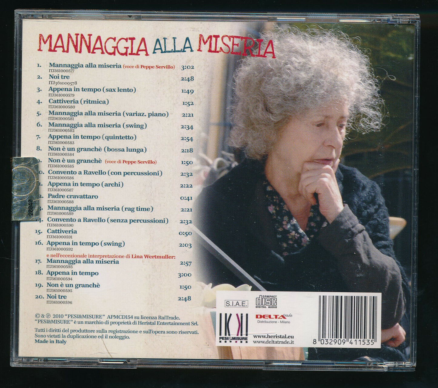 EBOND Mannagia Alla Miseria (colonna Sonora) CD CD030060