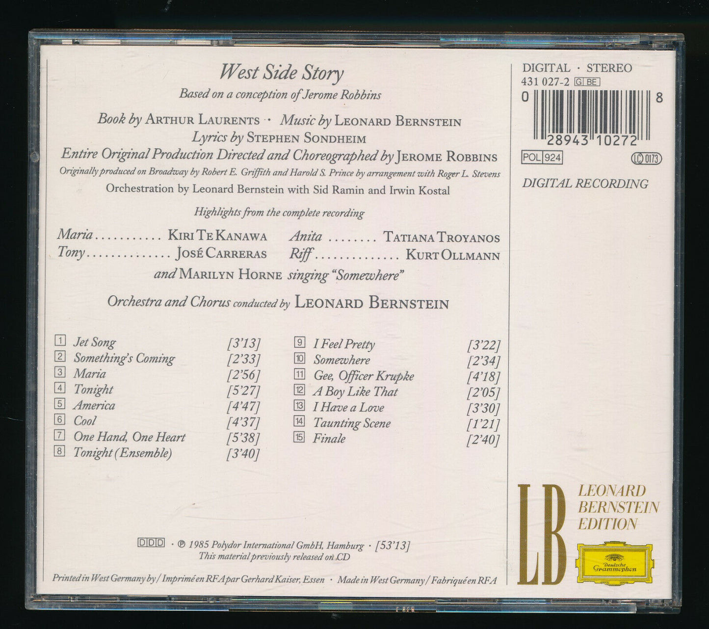 EBOND Leonard Bernstein - West Side Story - Highlights - Querschnitt CD CD029409