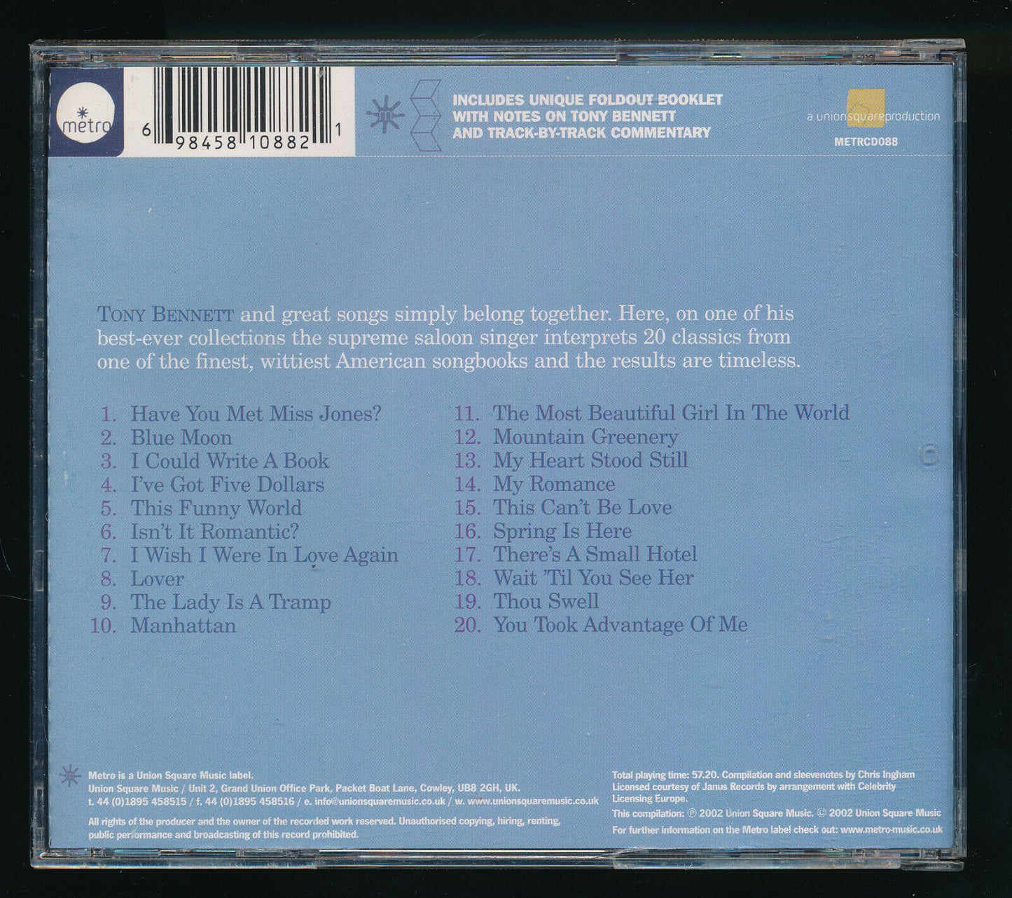 EBOND Tony Bennett - On The Town CD CD030818