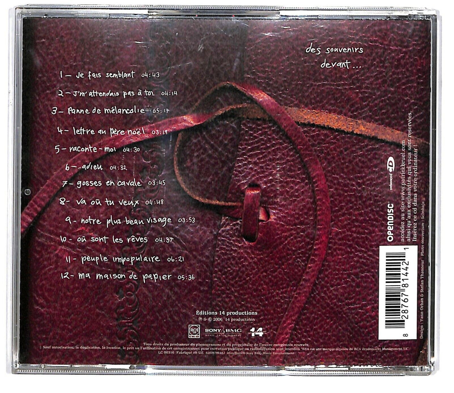 EBOND Patrick Bruel - Des Souvenirs Devant... CD CD033342