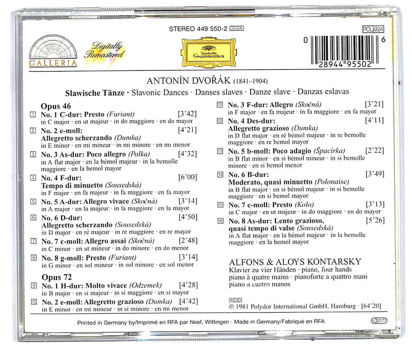 EBOND Antonin Dvořak - Slawische Tanze Opp. 46 & 72 CD CD031830