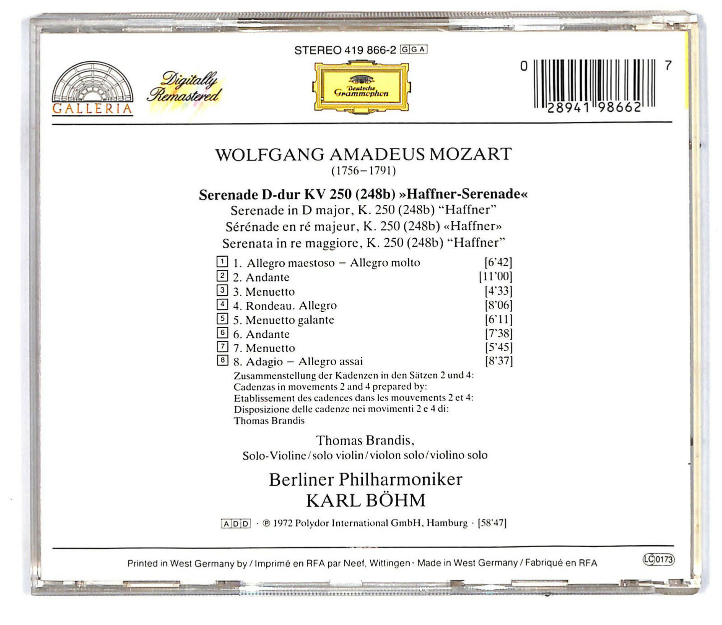 EBOND Wolfgang Amadeus Mozart - Haffner-serenade CD CD031651