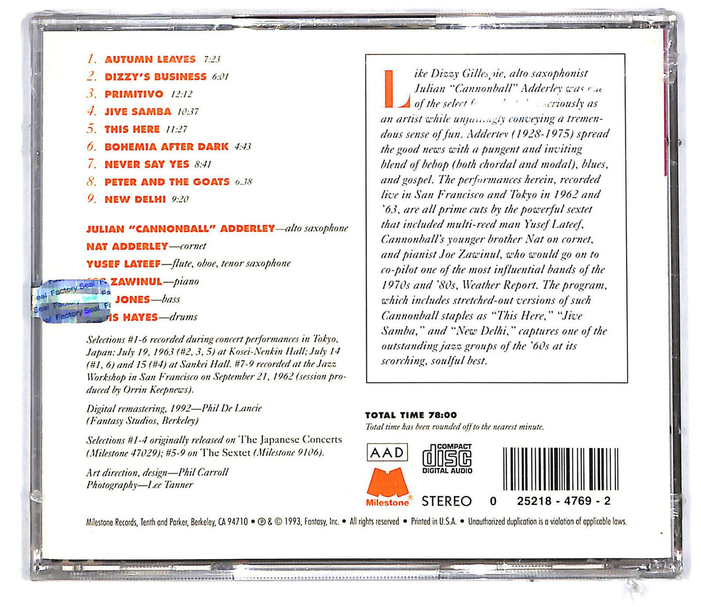 EBOND Cannonball Adderley Sextet - Dizzy's Business CD CD032939