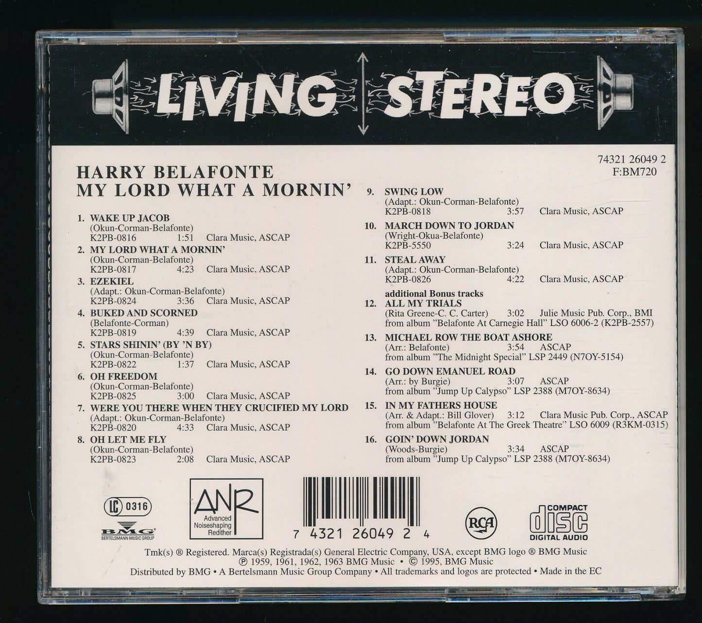 EBOND Harry Belafonte - My Lord What A Mornin' CD CD029132
