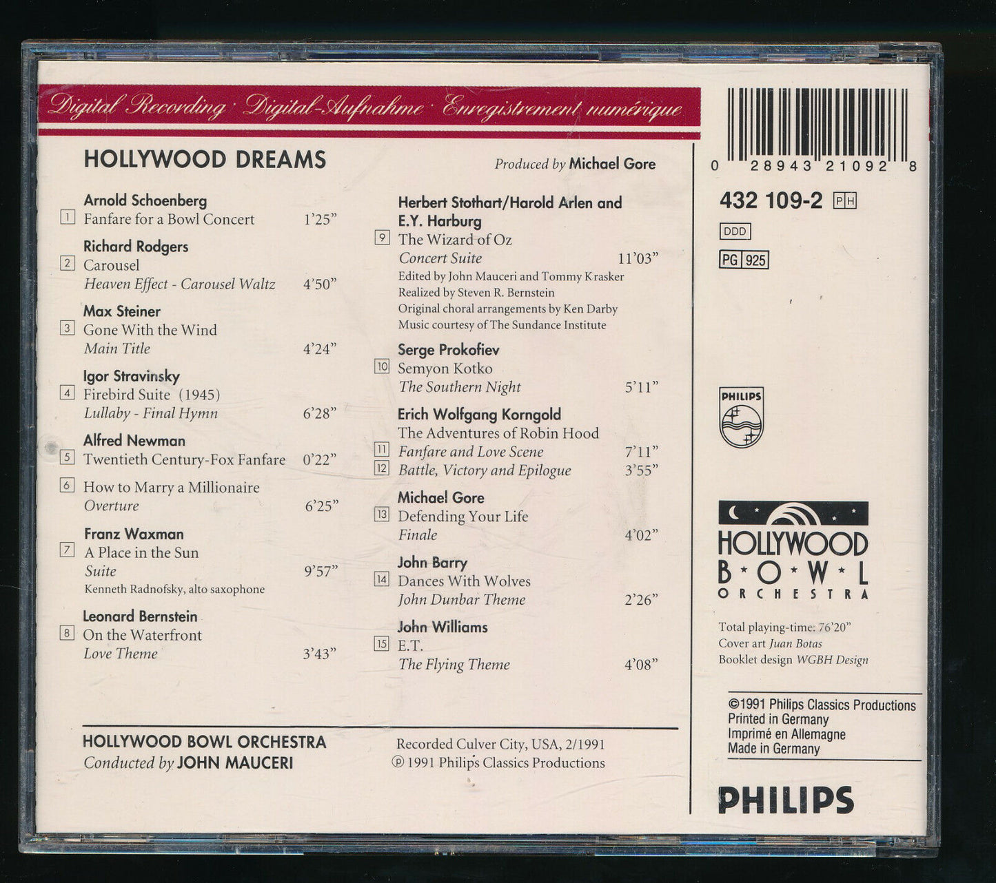 EBOND Hollywood Bowl Orchestra, John Mauceri - Hollywood Dreams CD CD029960