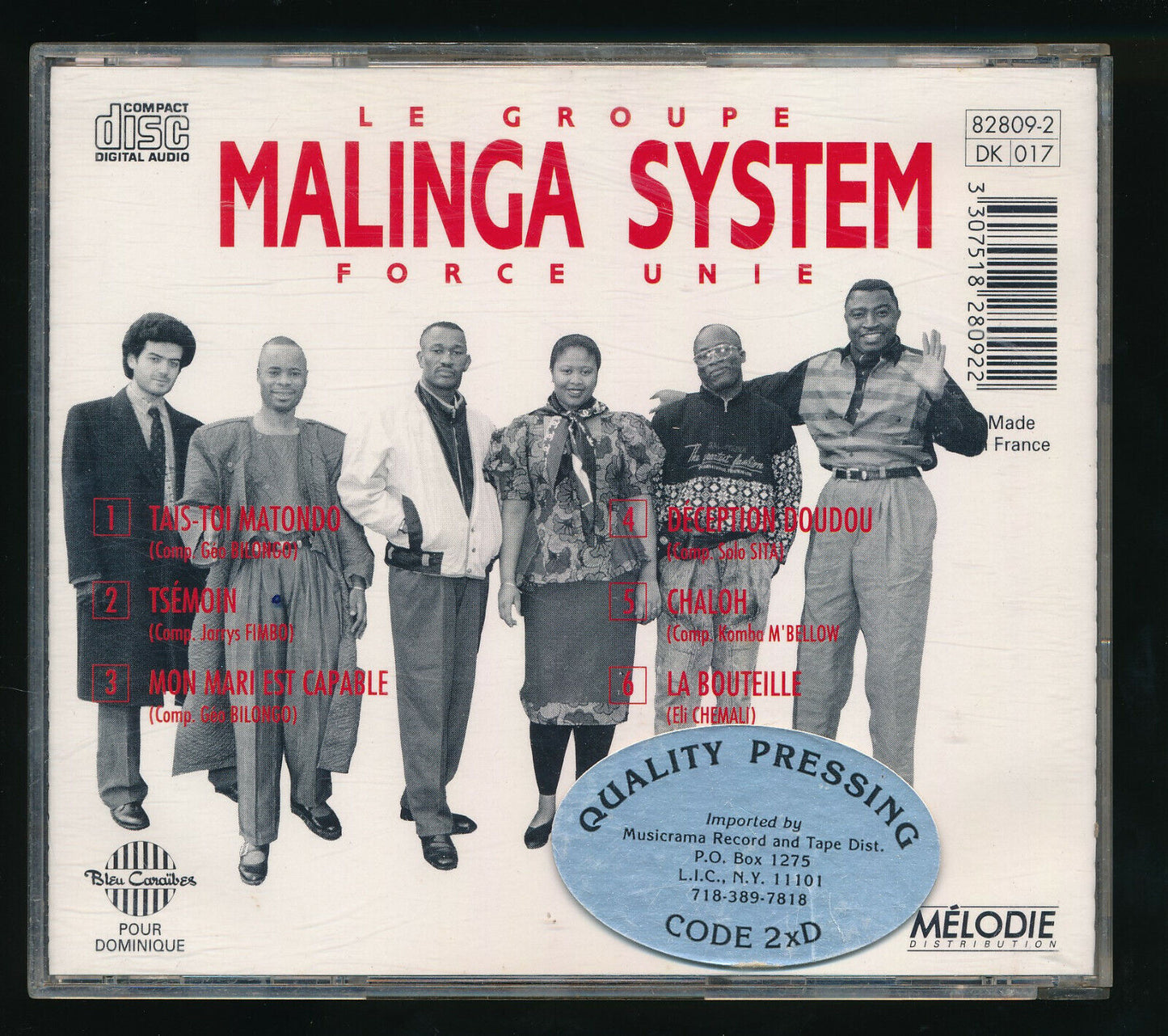 EBOND Malinga System - Le Groupe Malinga System Force Unie CD CD029721