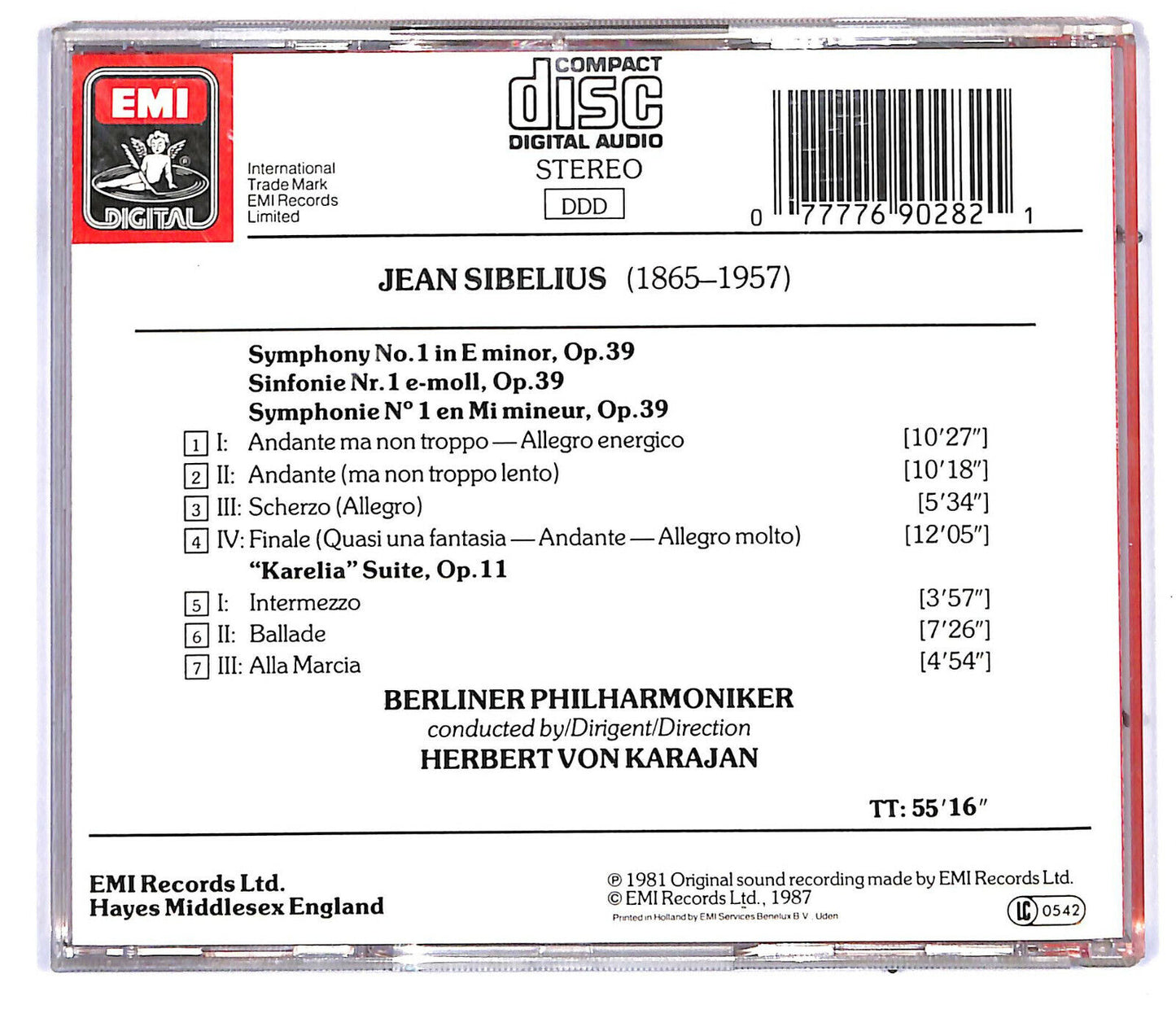 EBOND Sibelius - Symphony No. 1, karelia Suite CD CD032058