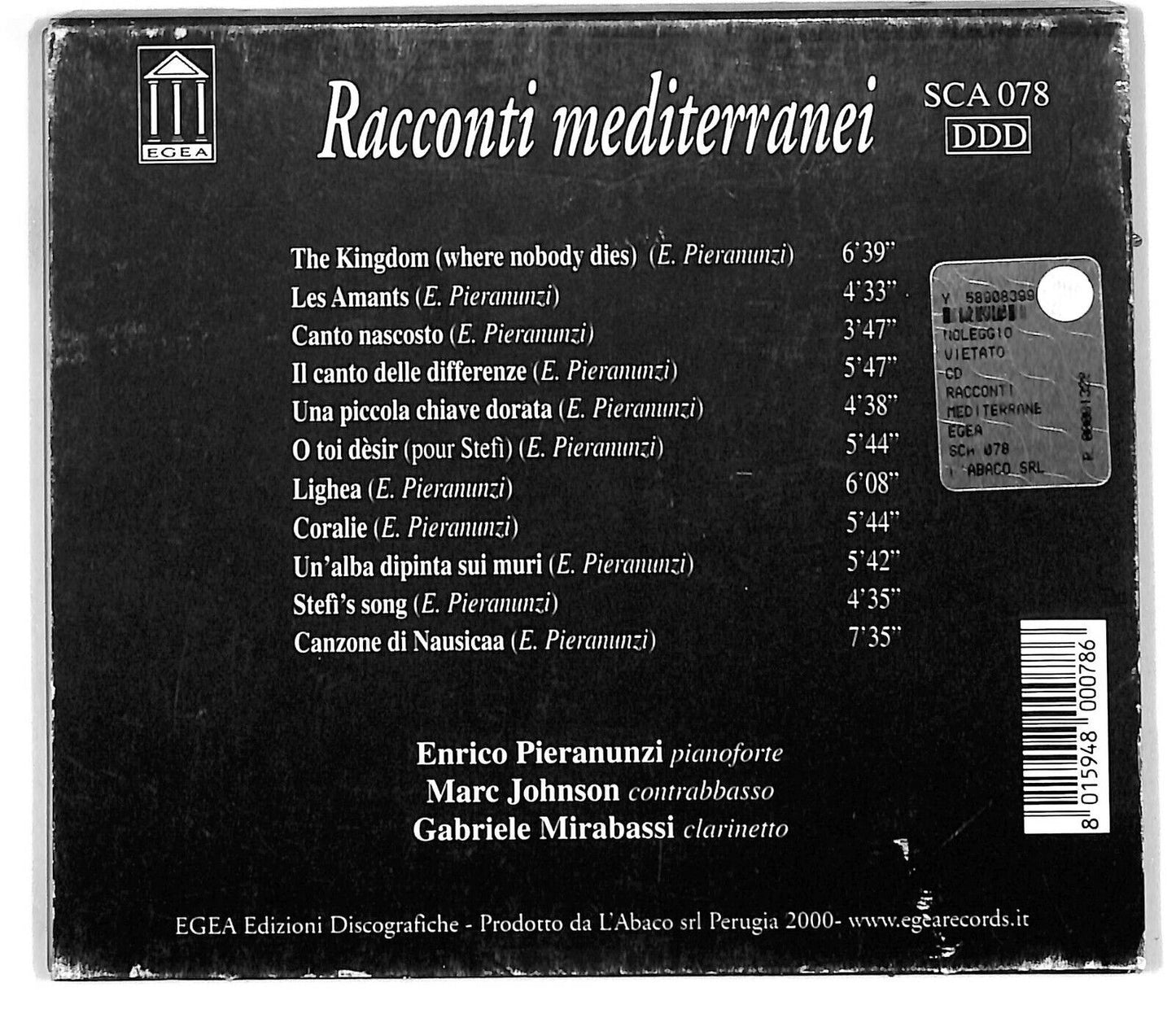 EBOND Enrico Pieranunzi - Racconti Mediterranei CD CD032956